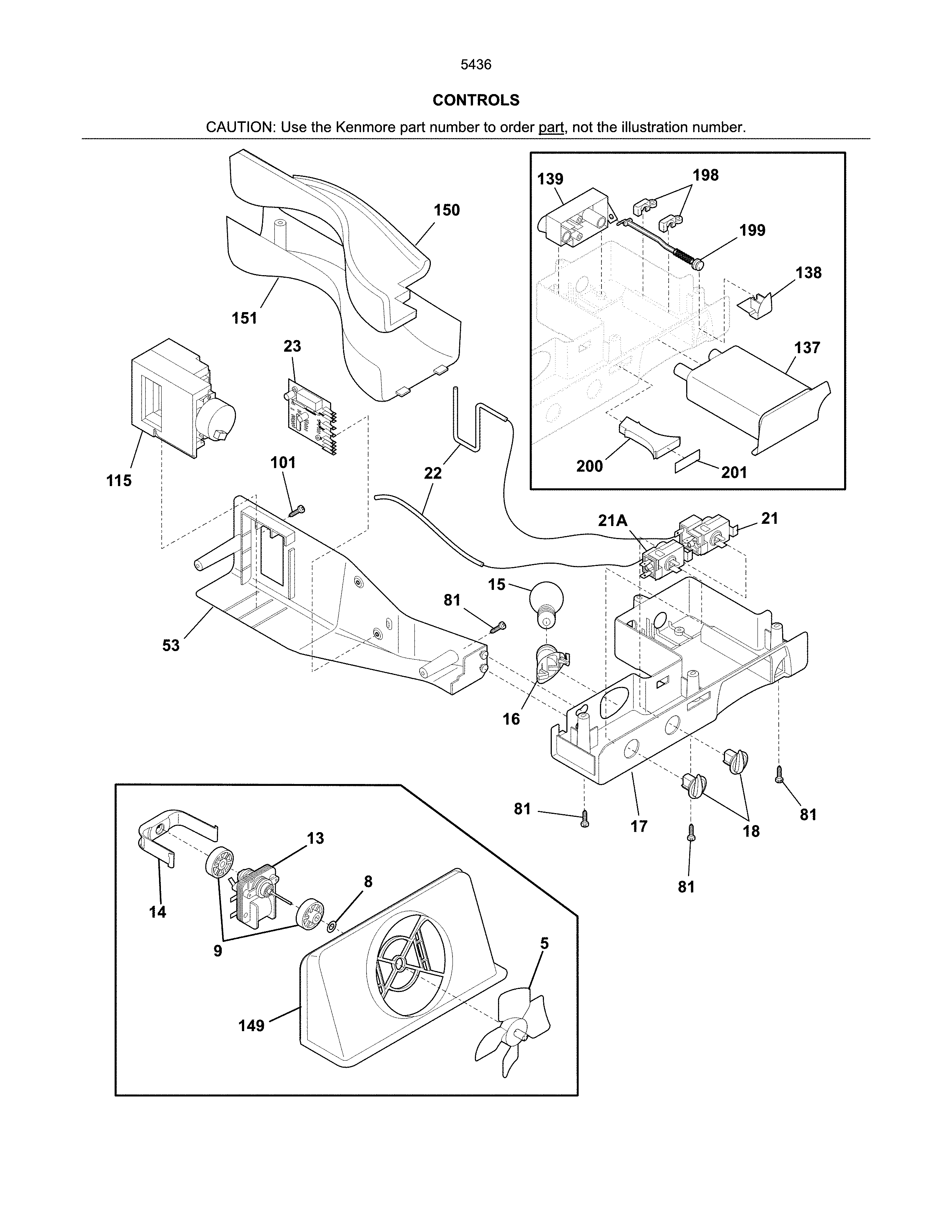 Kenmore 25354364403 controls diagram