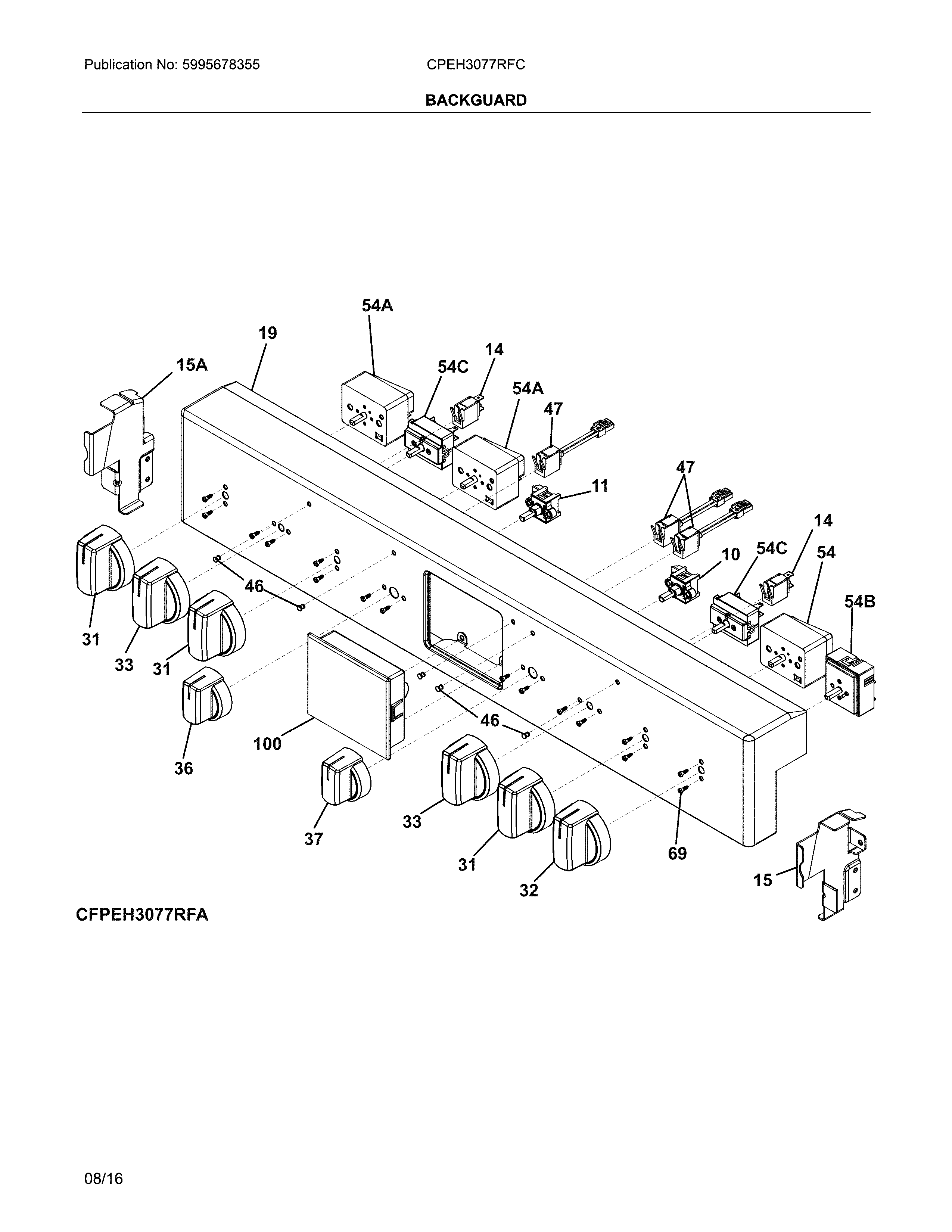 Frigidaire CPEH3077RFC backguard diagram