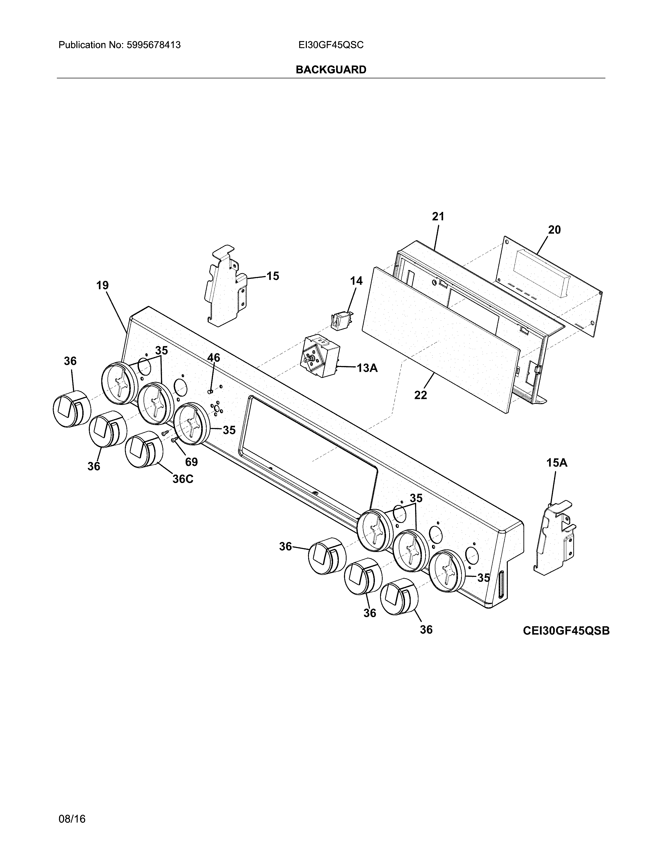 Electrolux EI30GF45QSC backguard diagram