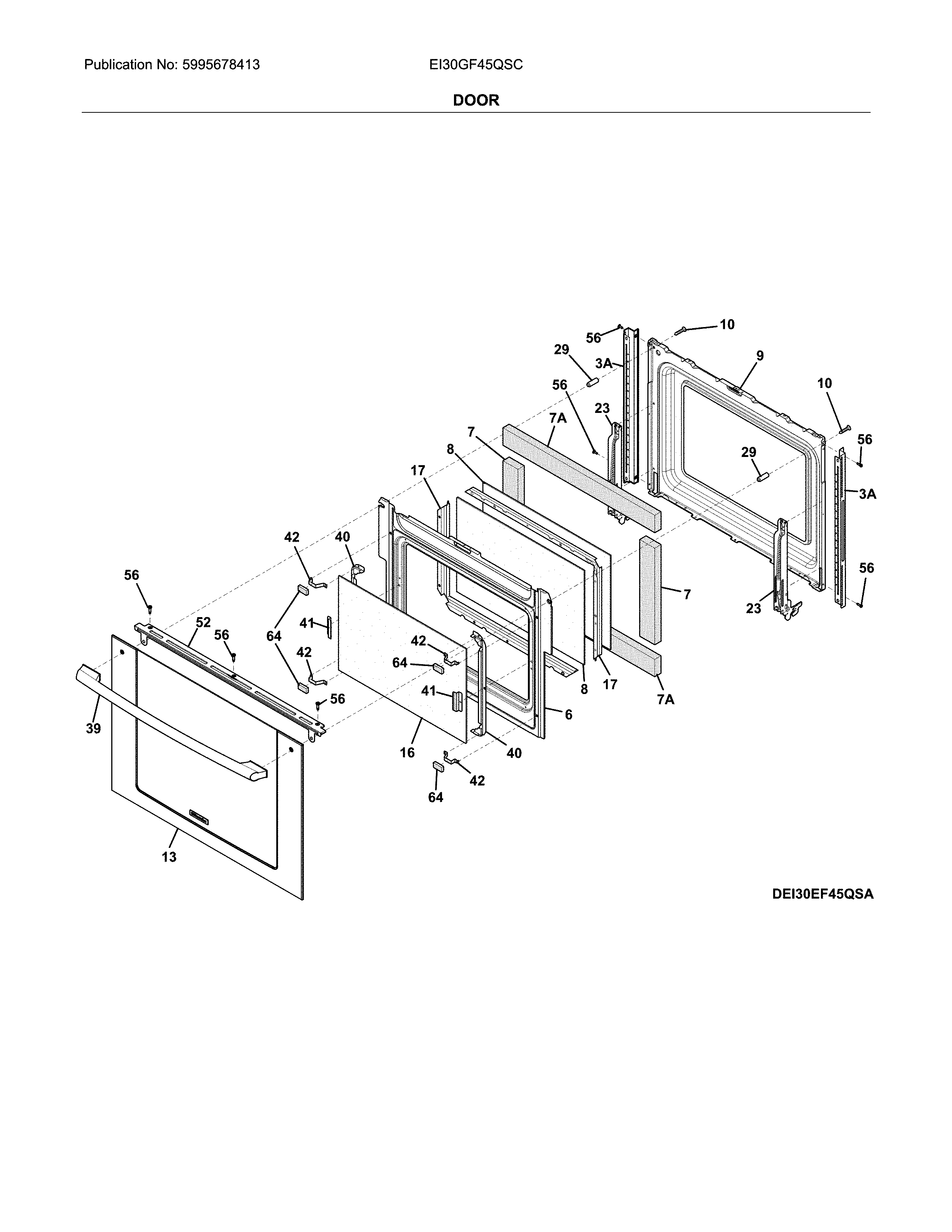 Electrolux EI30GF45QSC door diagram