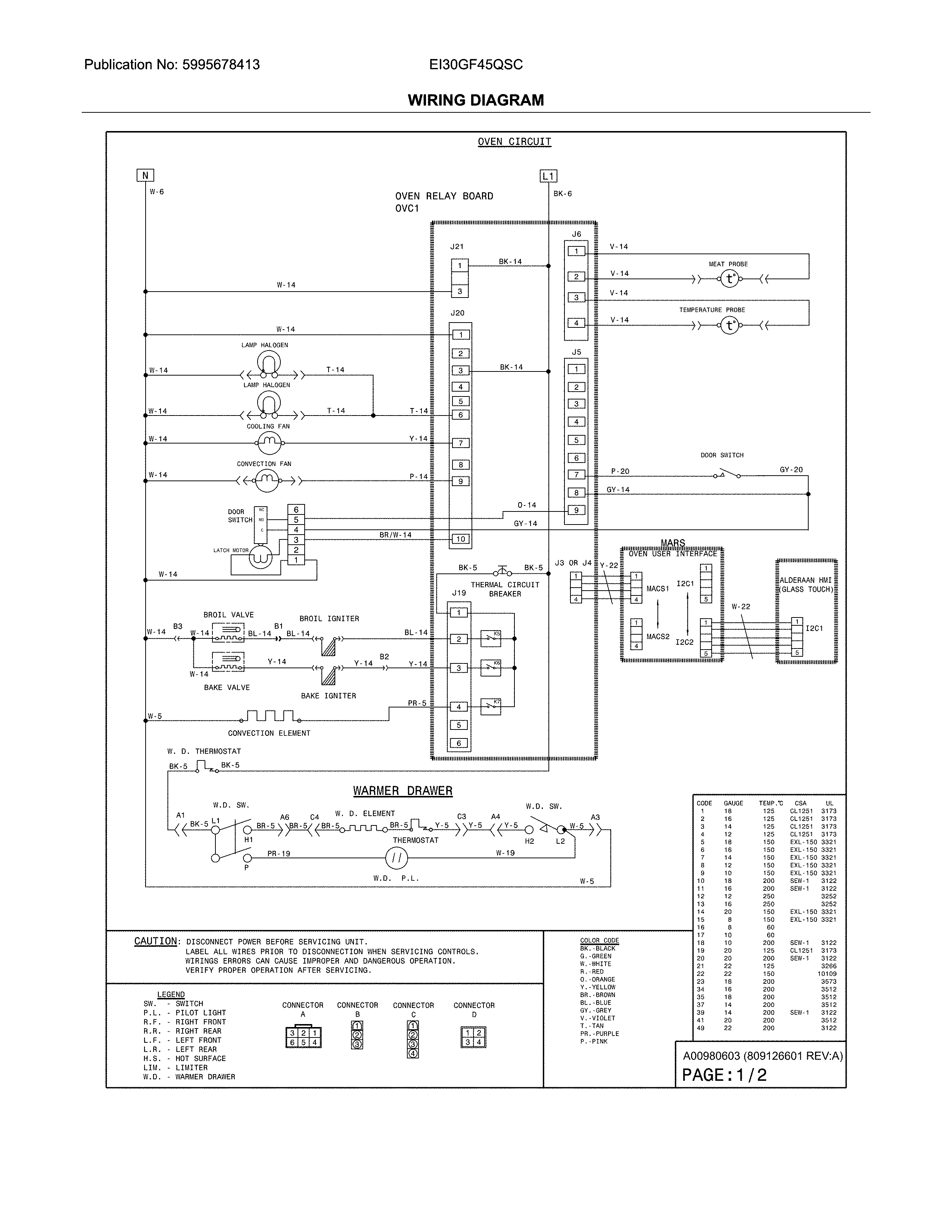 Electrolux EI30GF45QSC wiring diagram diagram