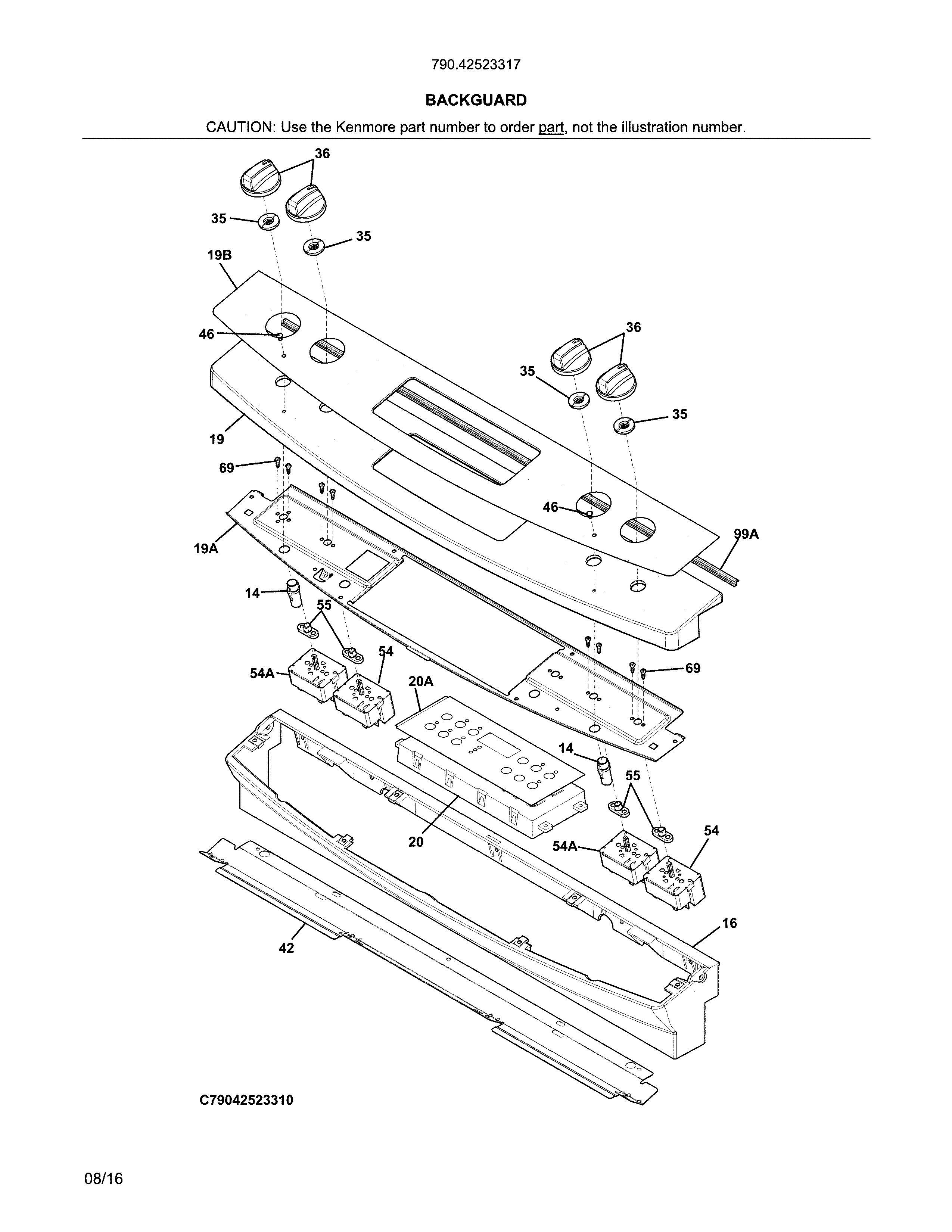 Kenmore 79042523317 backguard diagram