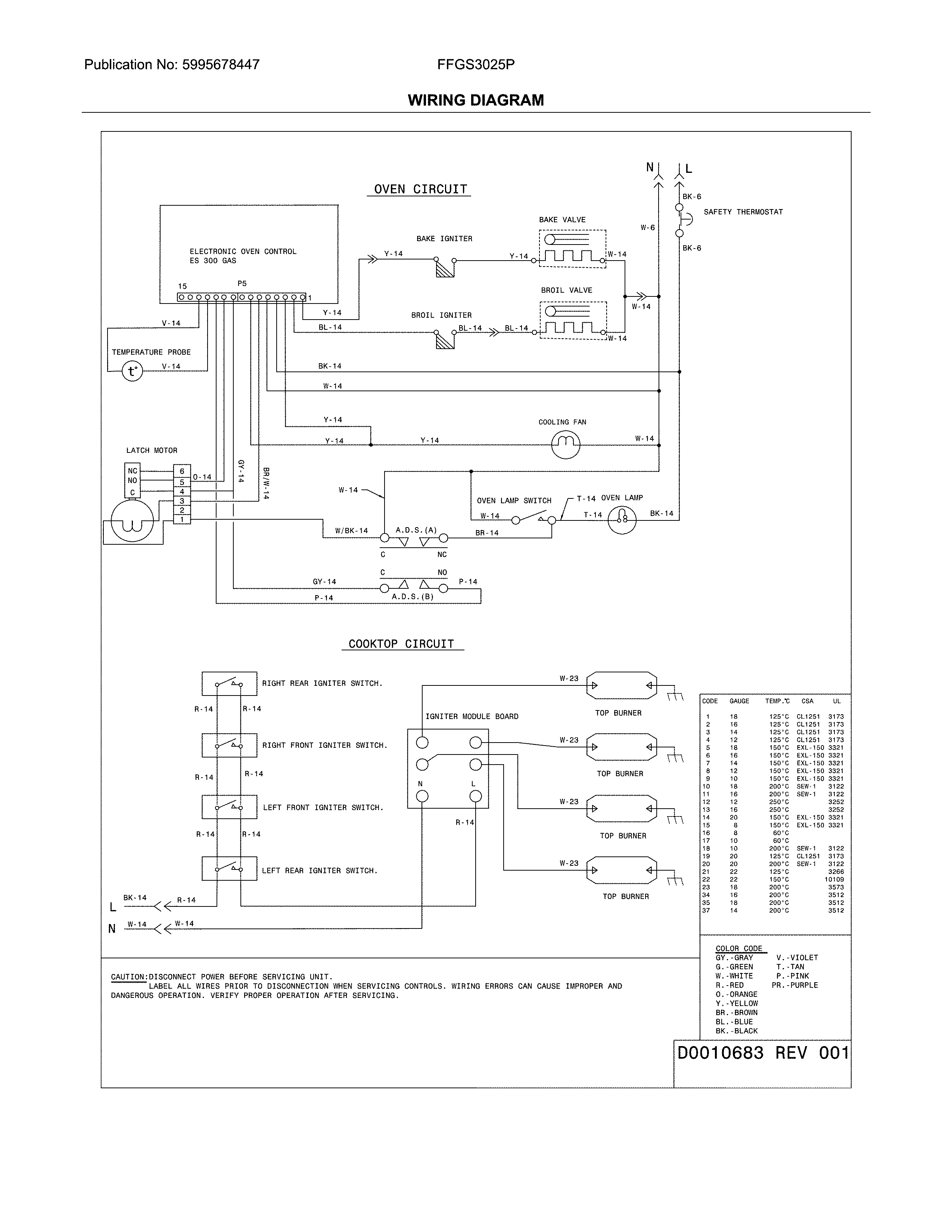 Frigidaire FFGS3025PBG wiring diagram diagram