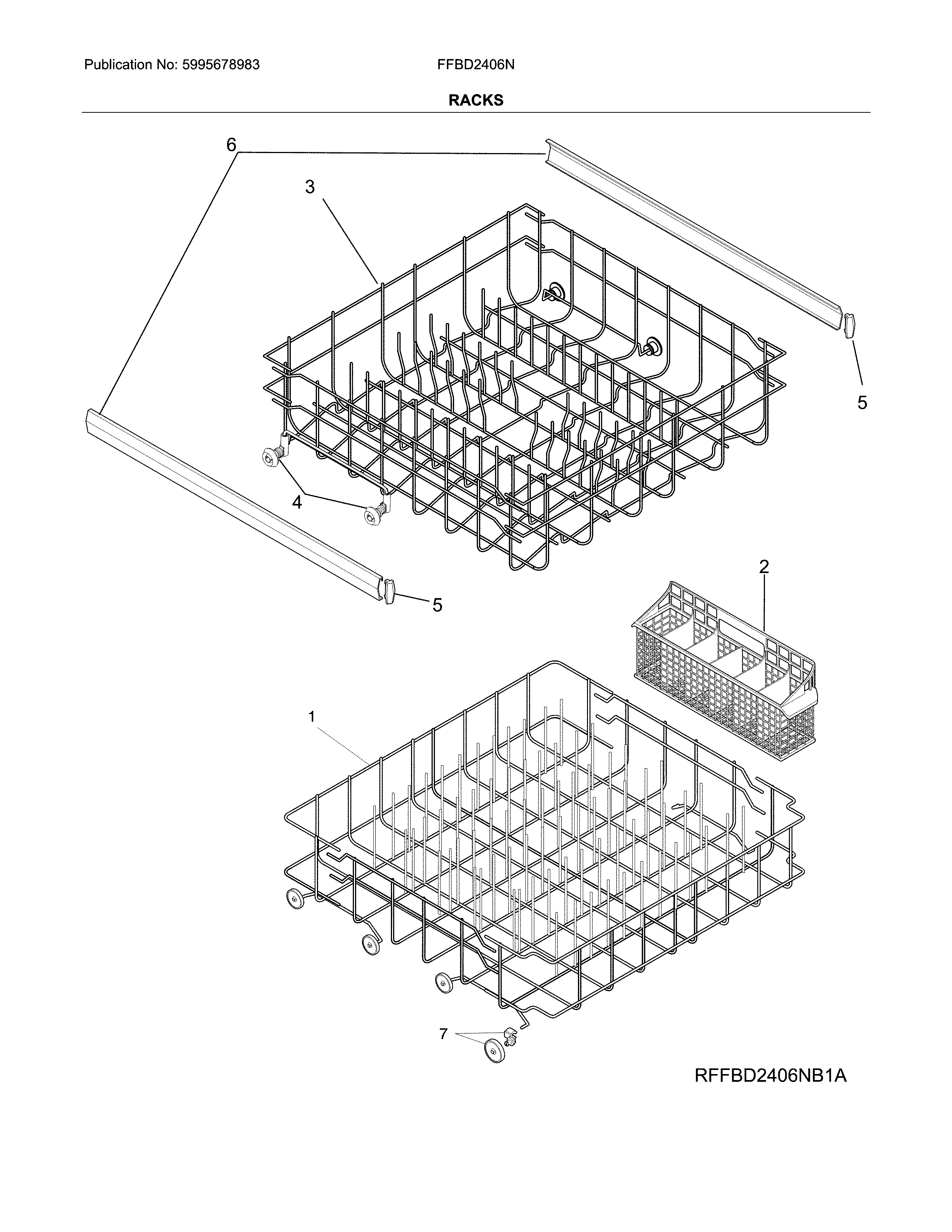Frigidaire FFBD2406NS9B racks diagram