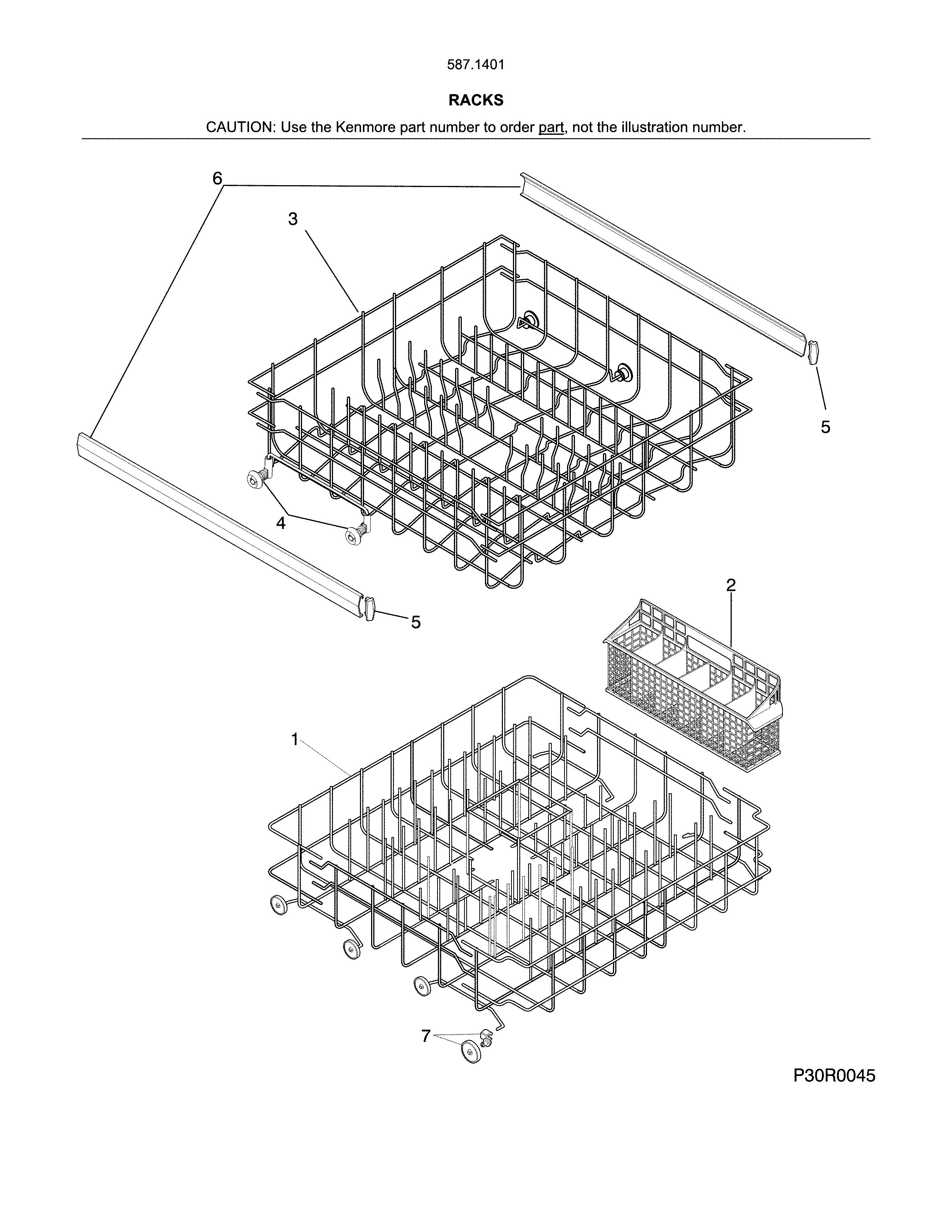 Kenmore 58714013415B racks diagram