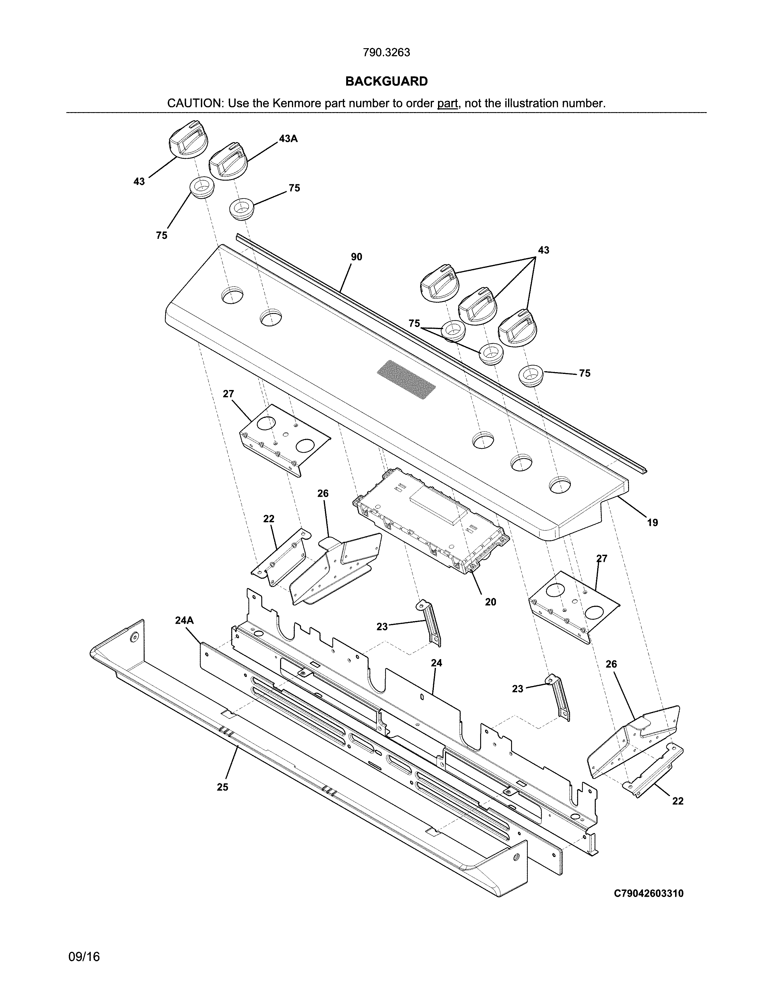 Kenmore Elite 79032639319 backguard diagram