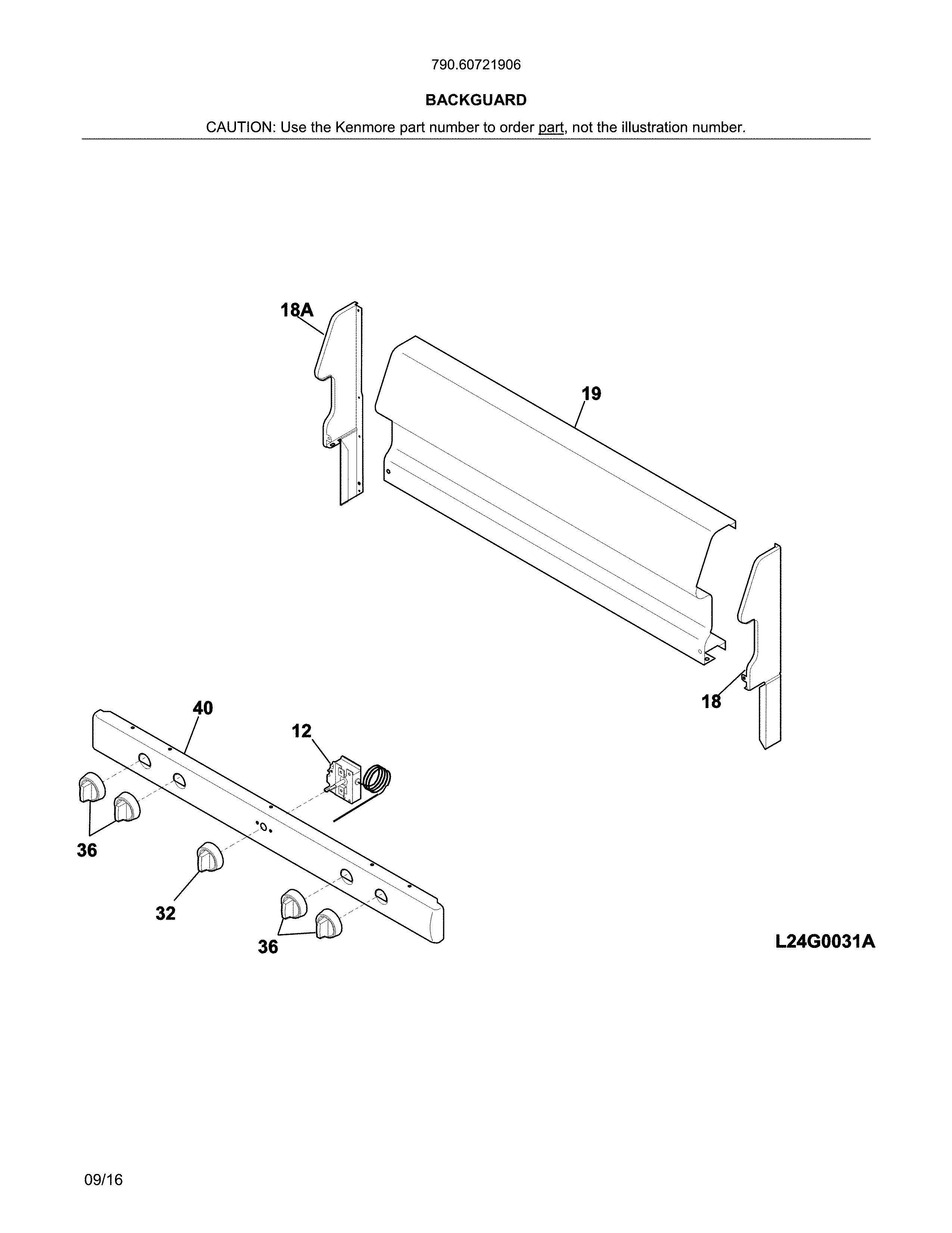 Kenmore 79060721906 backguard diagram