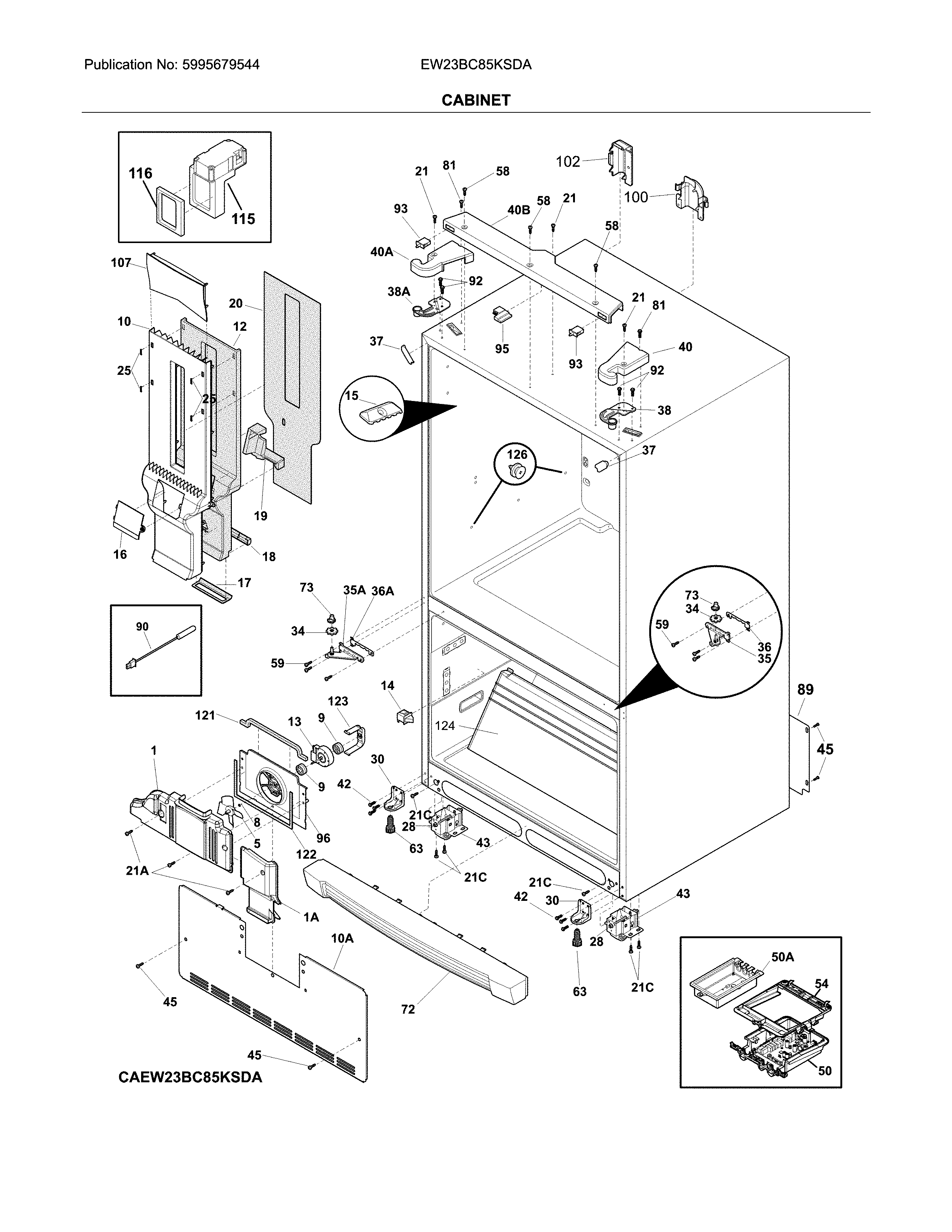 Electrolux EW23BC85KSDA cabinet diagram