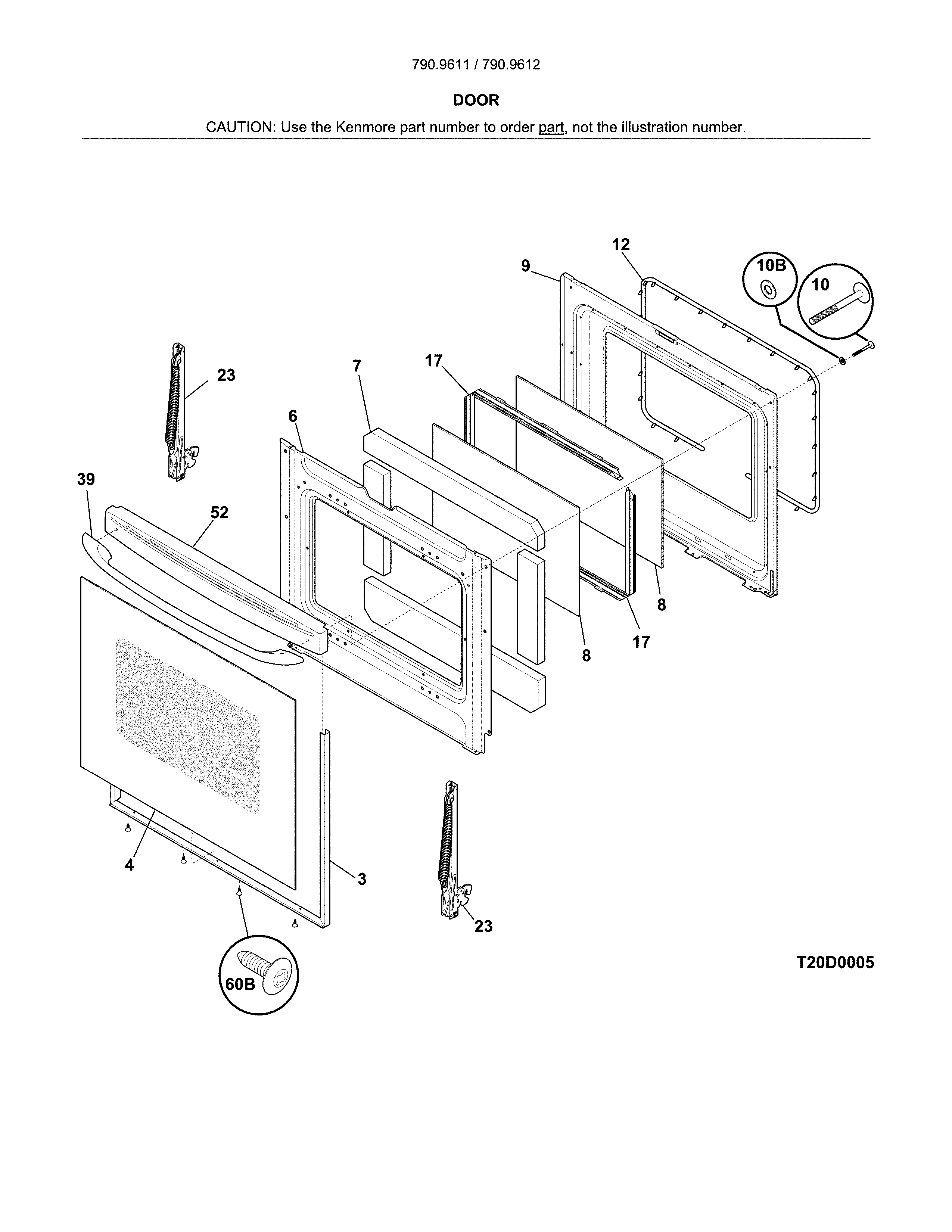 Kenmore 79096114403 door diagram