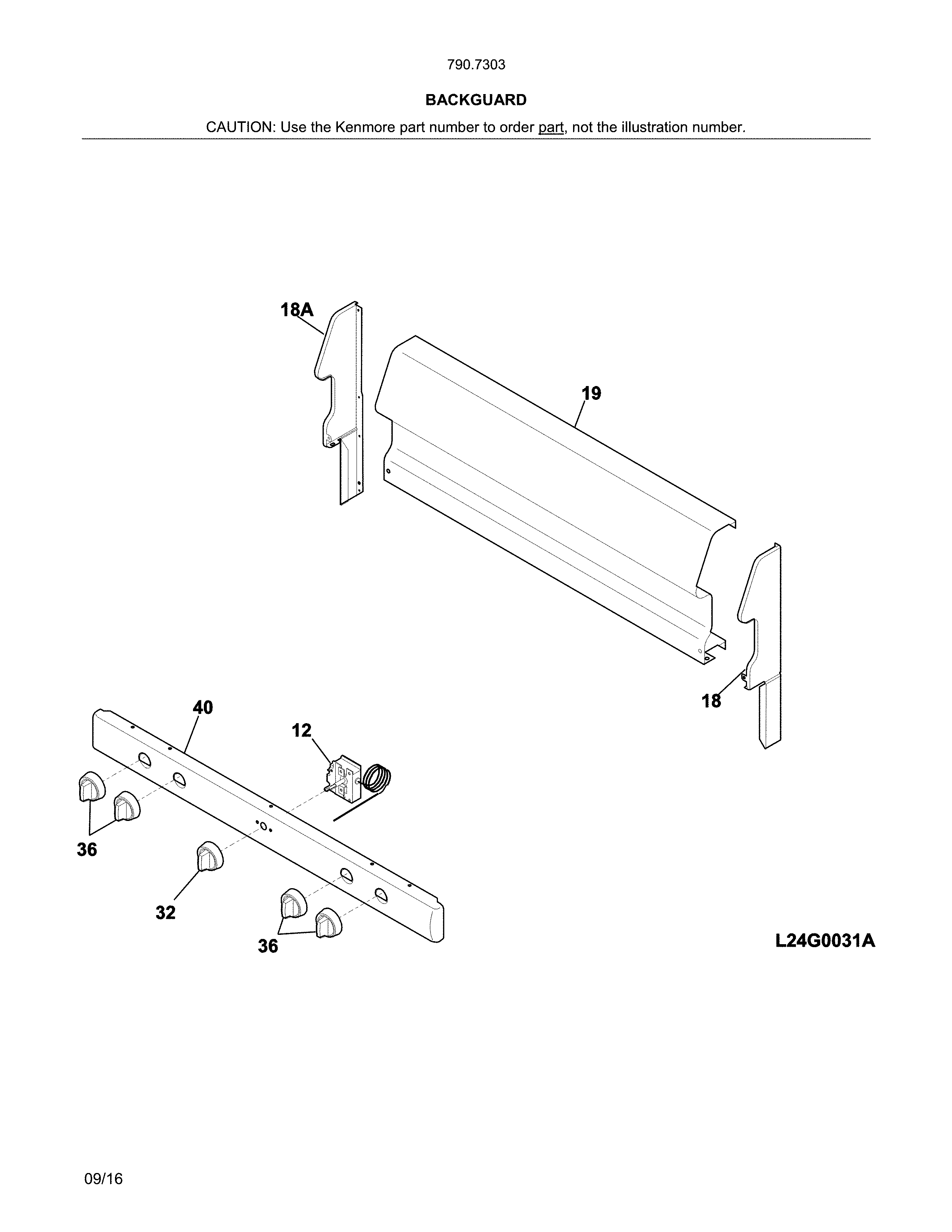 Kenmore 79073039314 backguard diagram