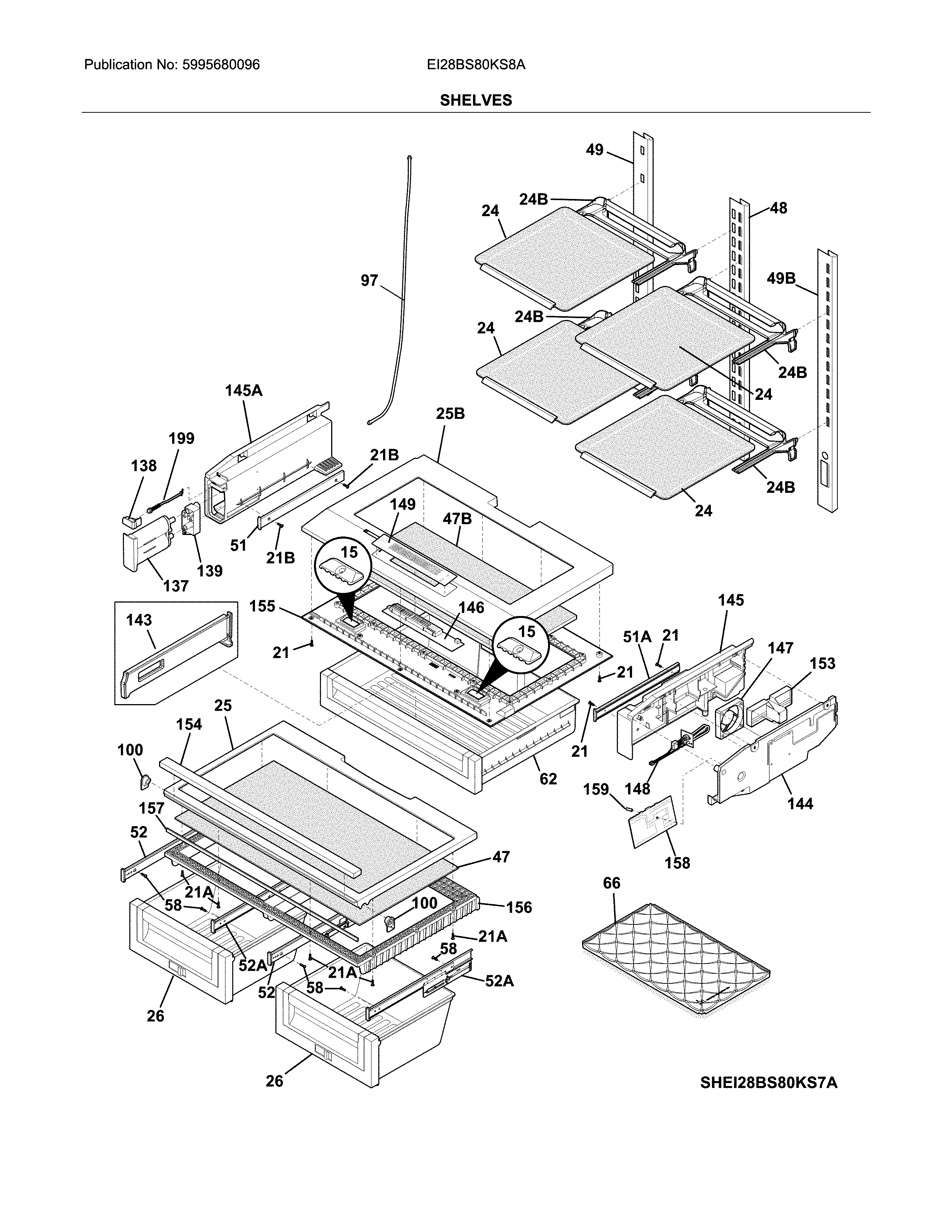 Electrolux EI28BS80KS8A shelves diagram