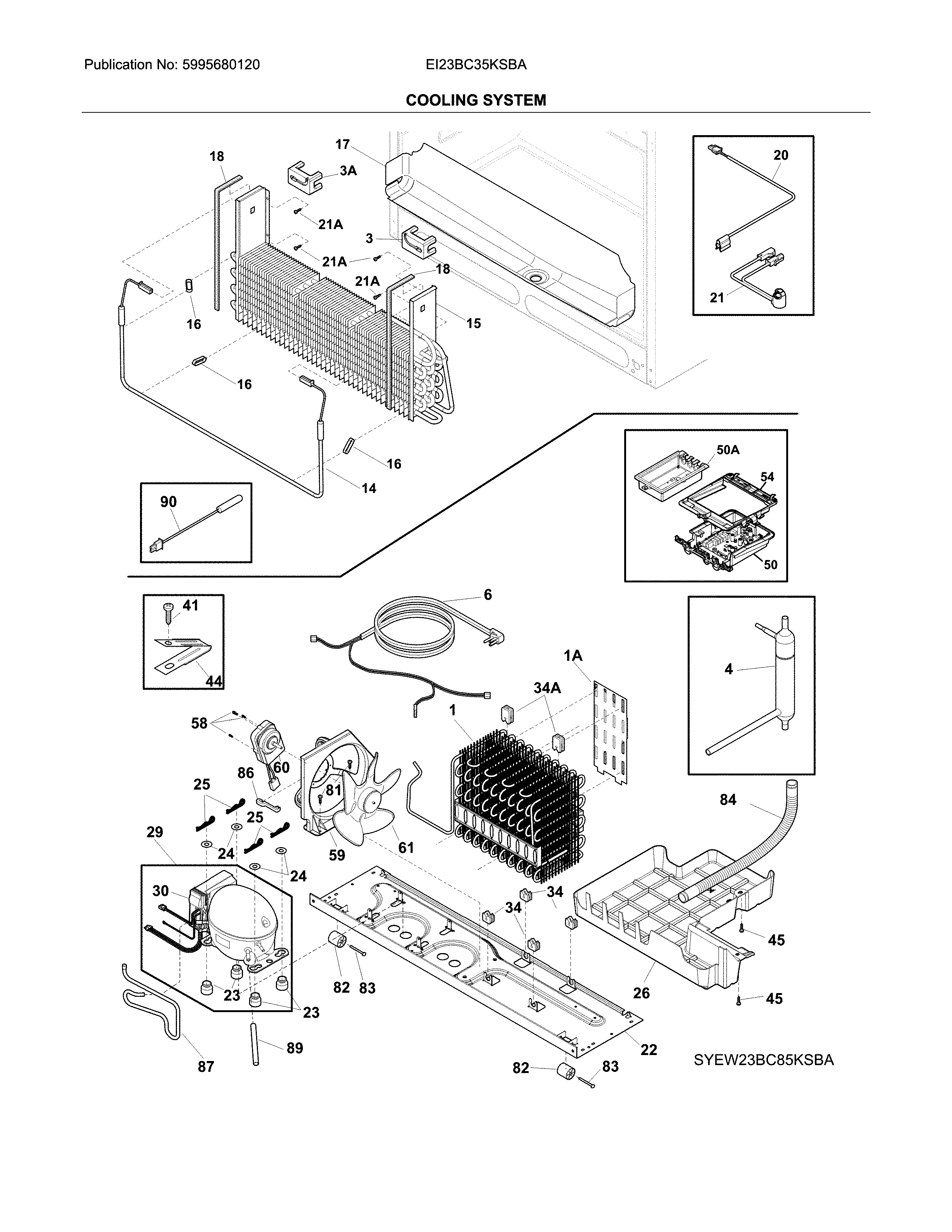 Electrolux EI23BC35KSBA cooling system diagram