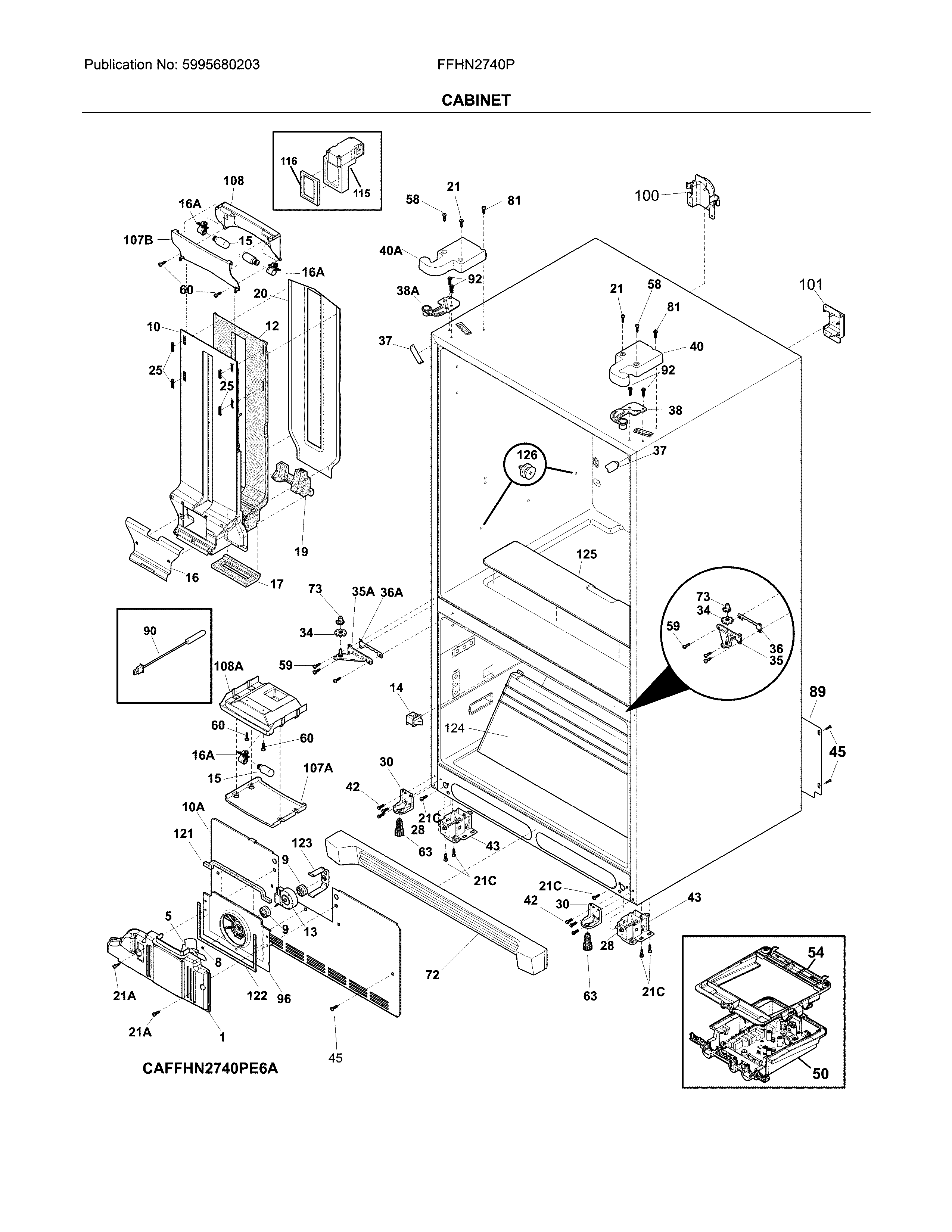 Frigidaire FFHN2740PS8A cabinet diagram