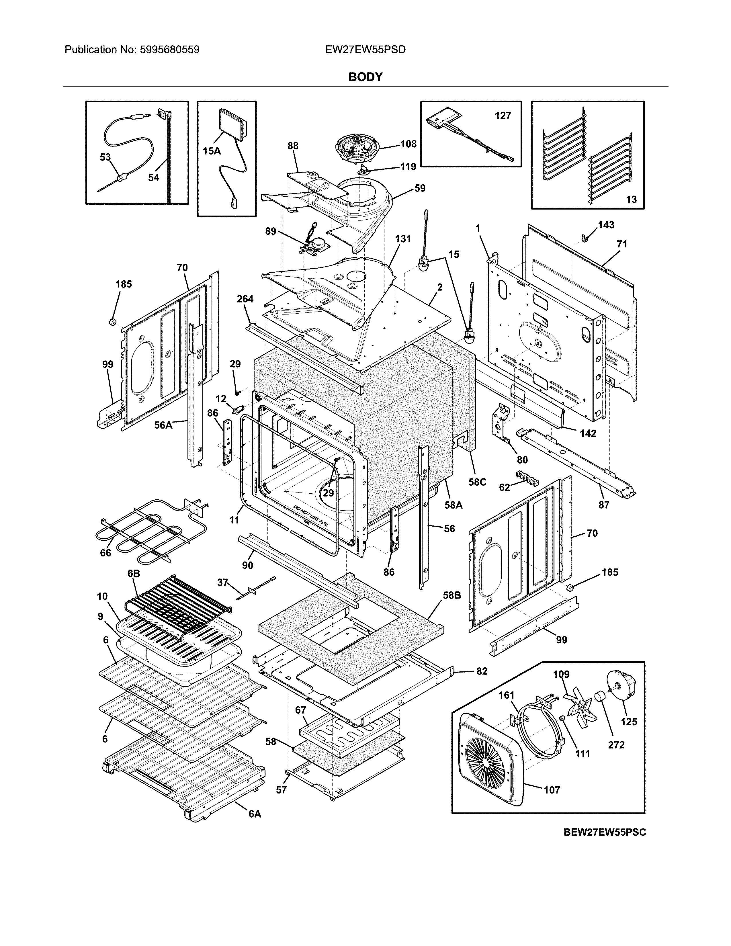 Electrolux EW27EW55PSD body diagram