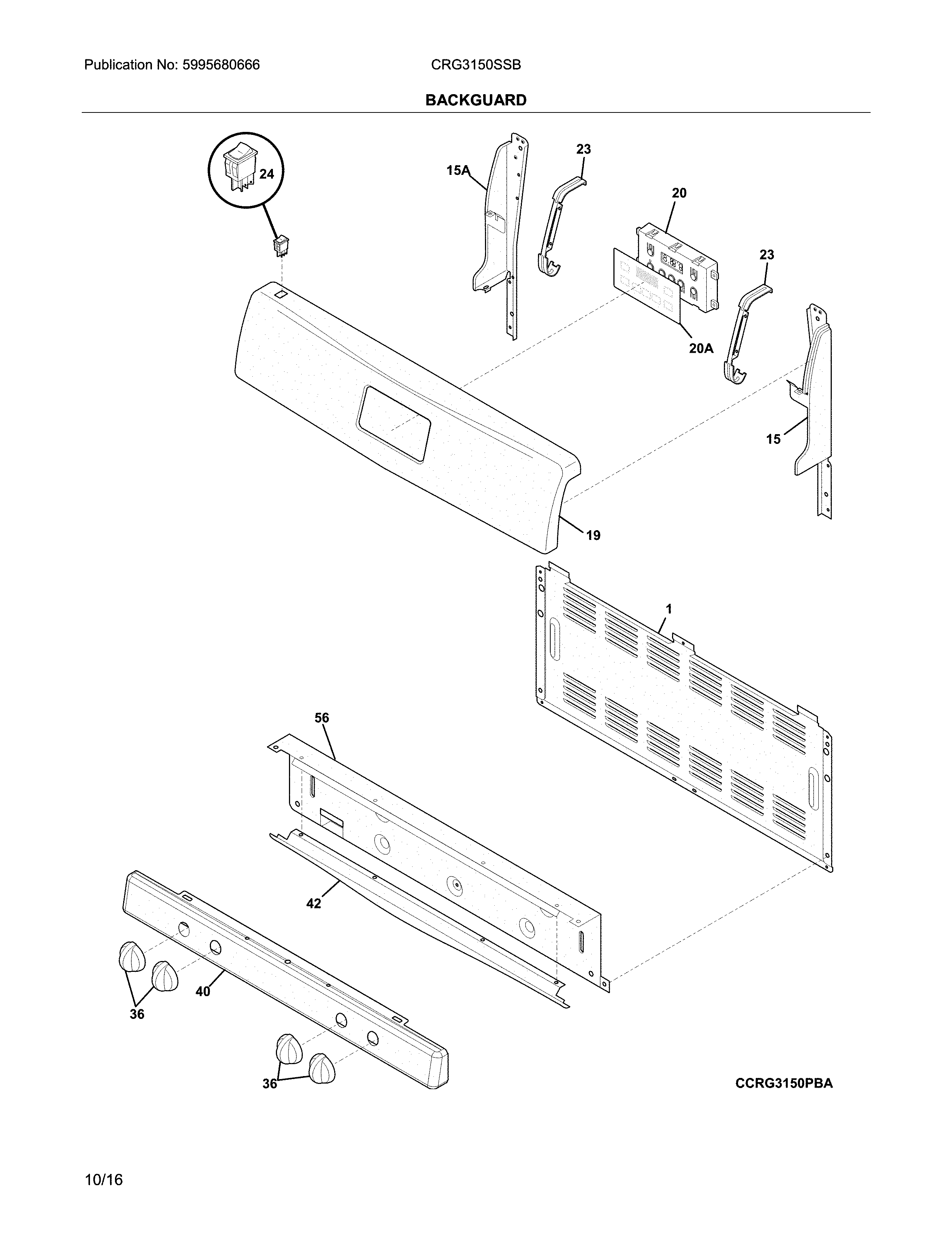 Crosley CRG3150SSB backguard diagram
