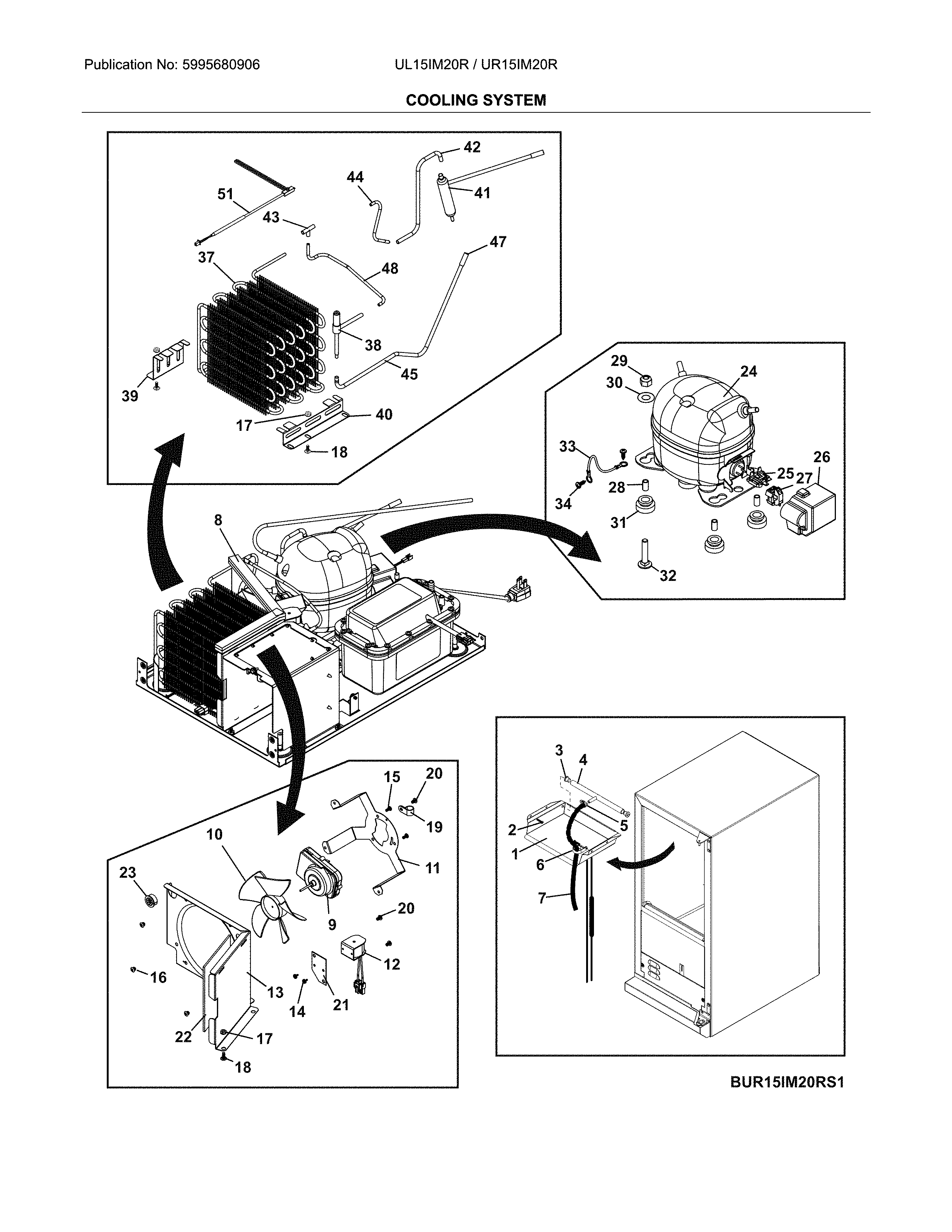Electrolux UL15IM20RS1 cooling system diagram
