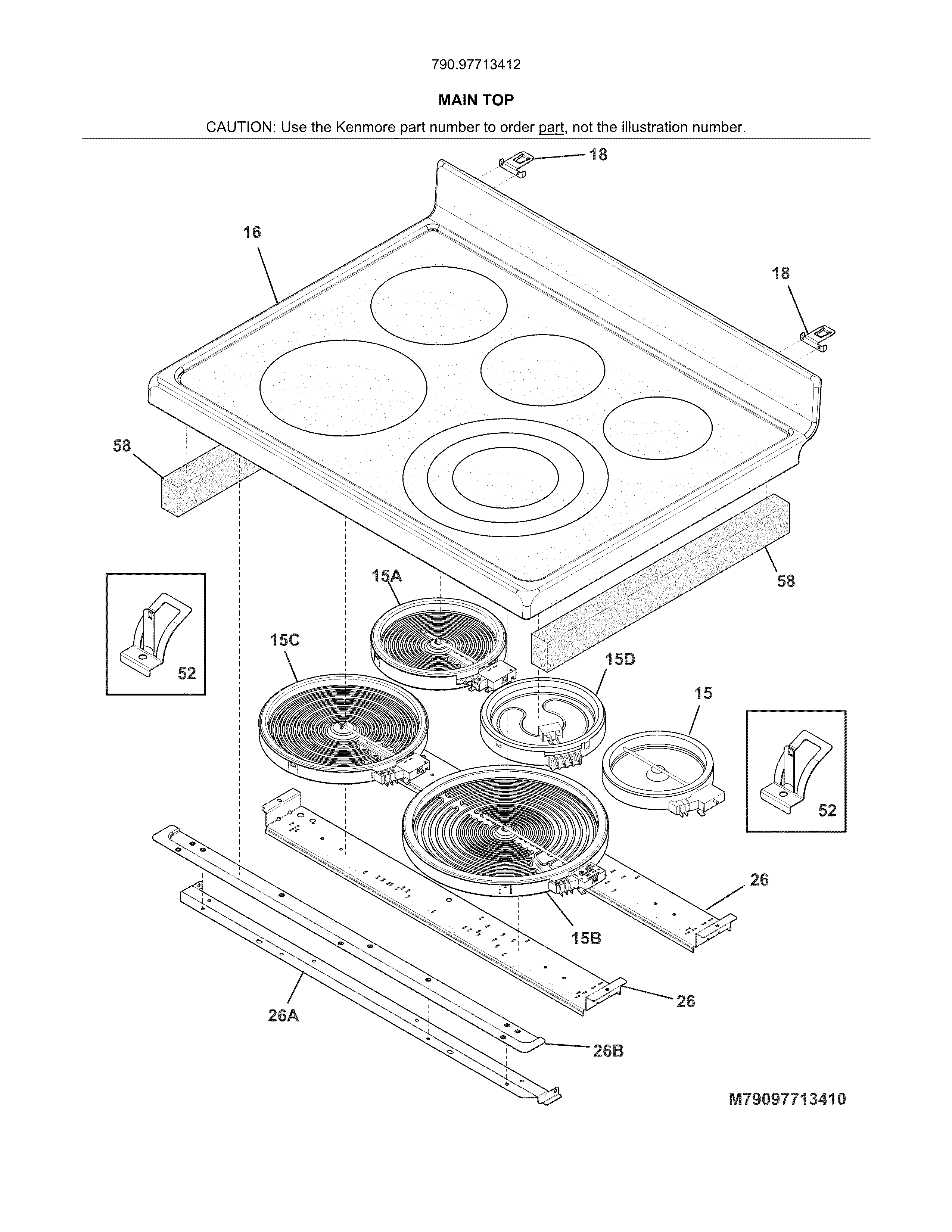 Kenmore Elite 79097713412 main top diagram