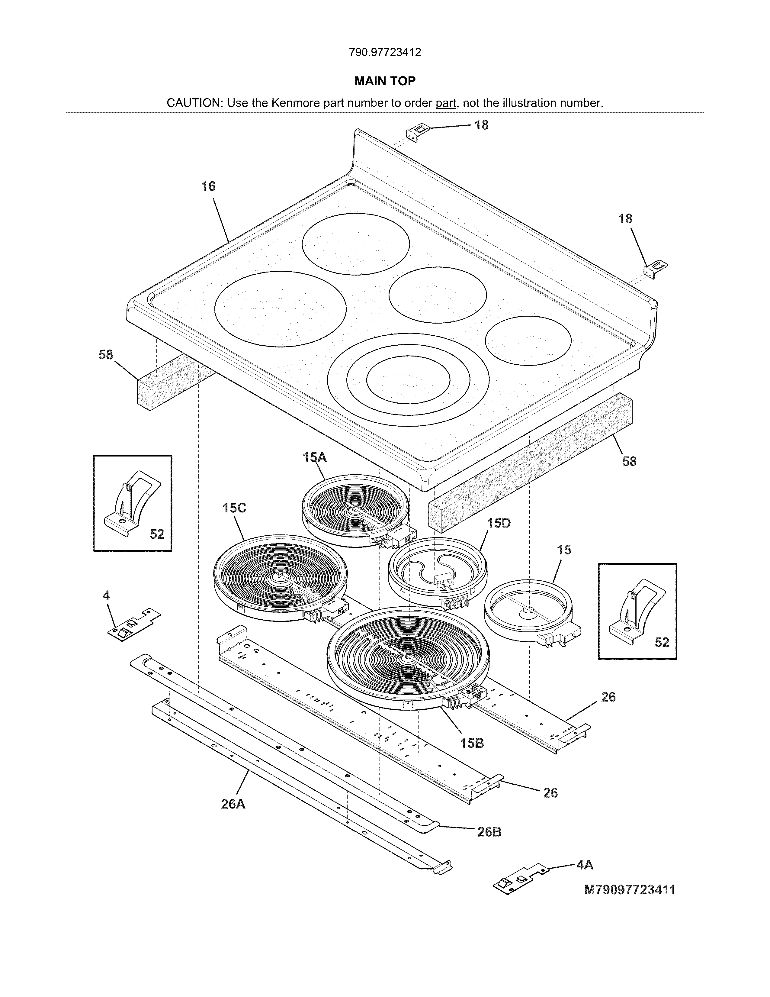 Kenmore Elite 79097723412 main top diagram