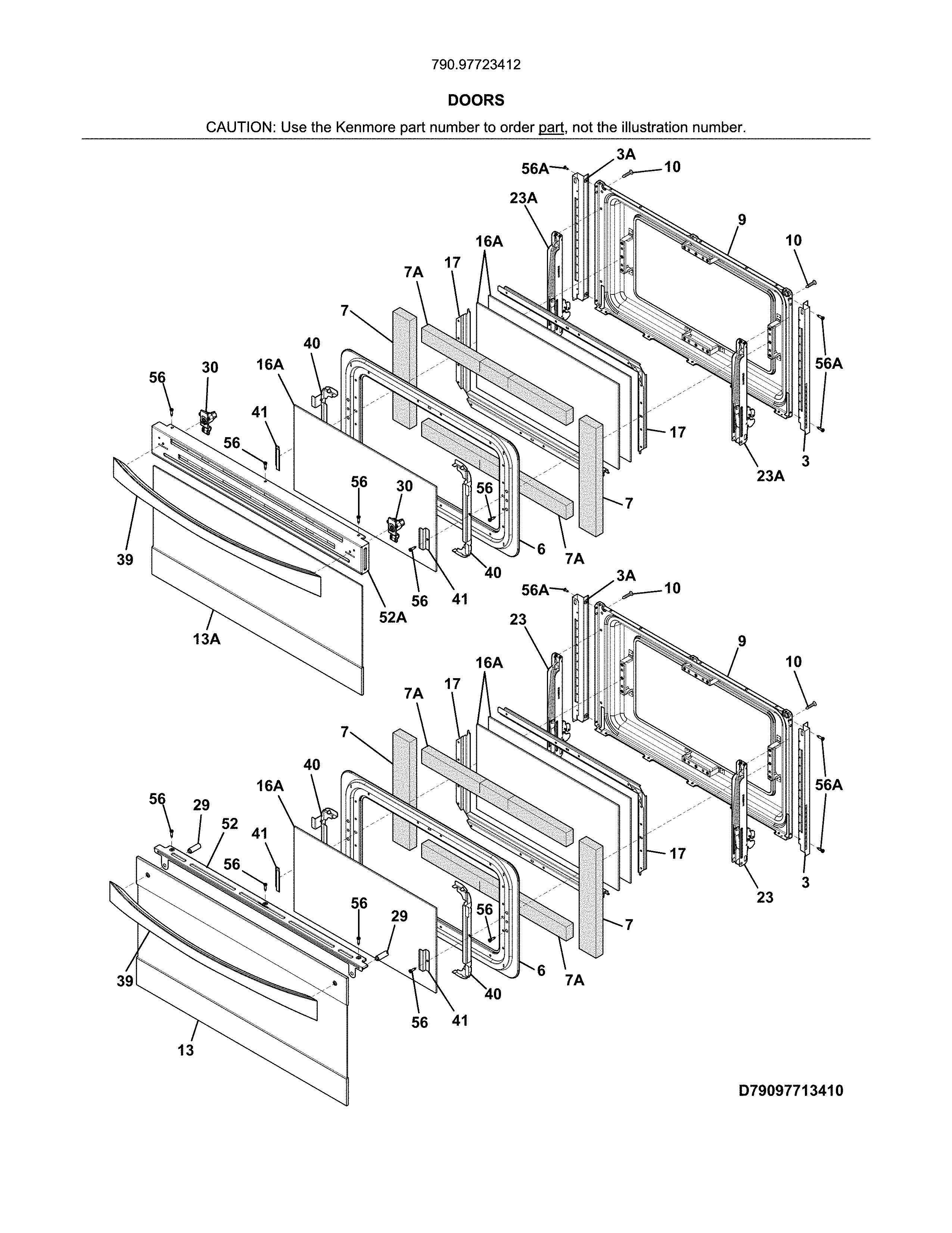 Kenmore Elite 79097723412 doors diagram