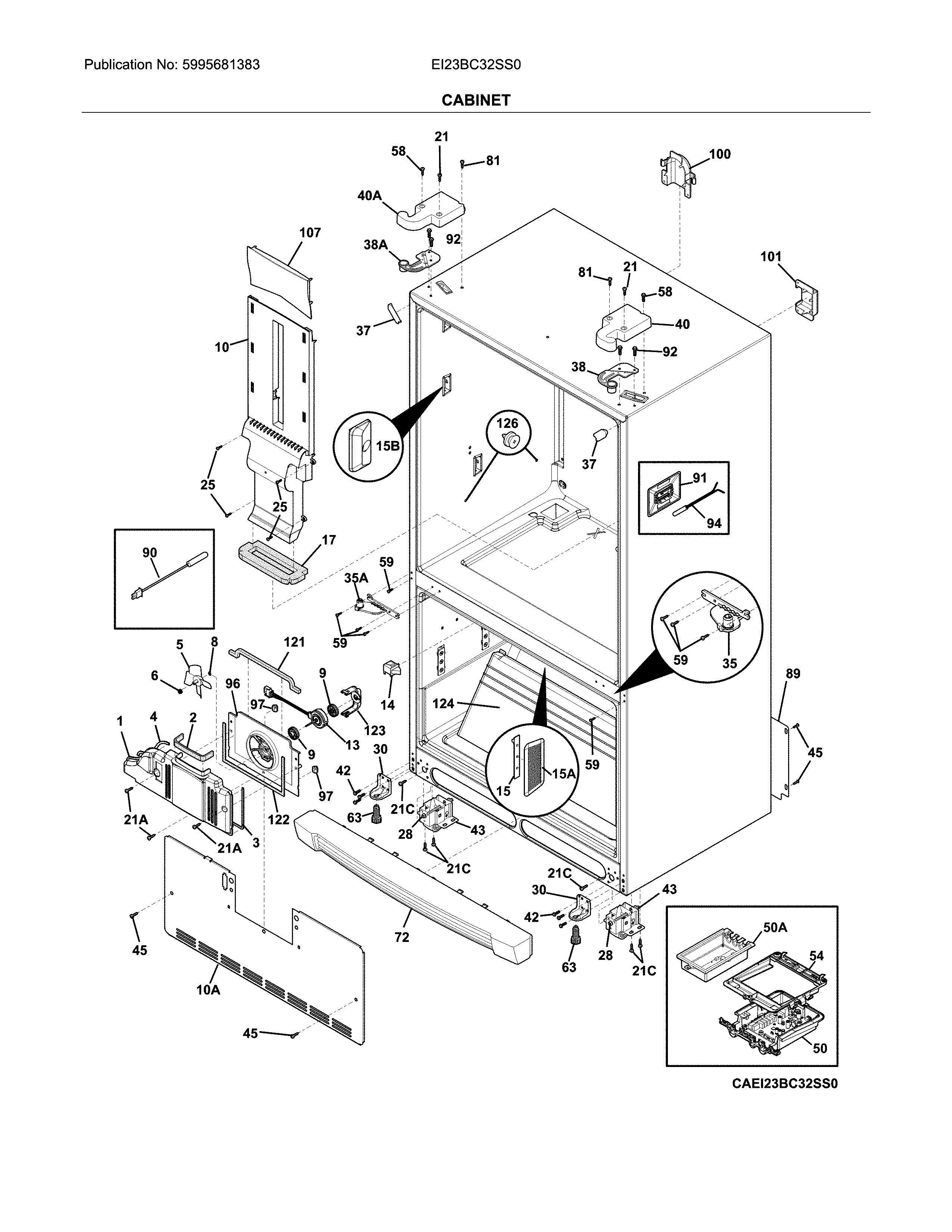 Electrolux EI23BC32SS0 cabinet diagram