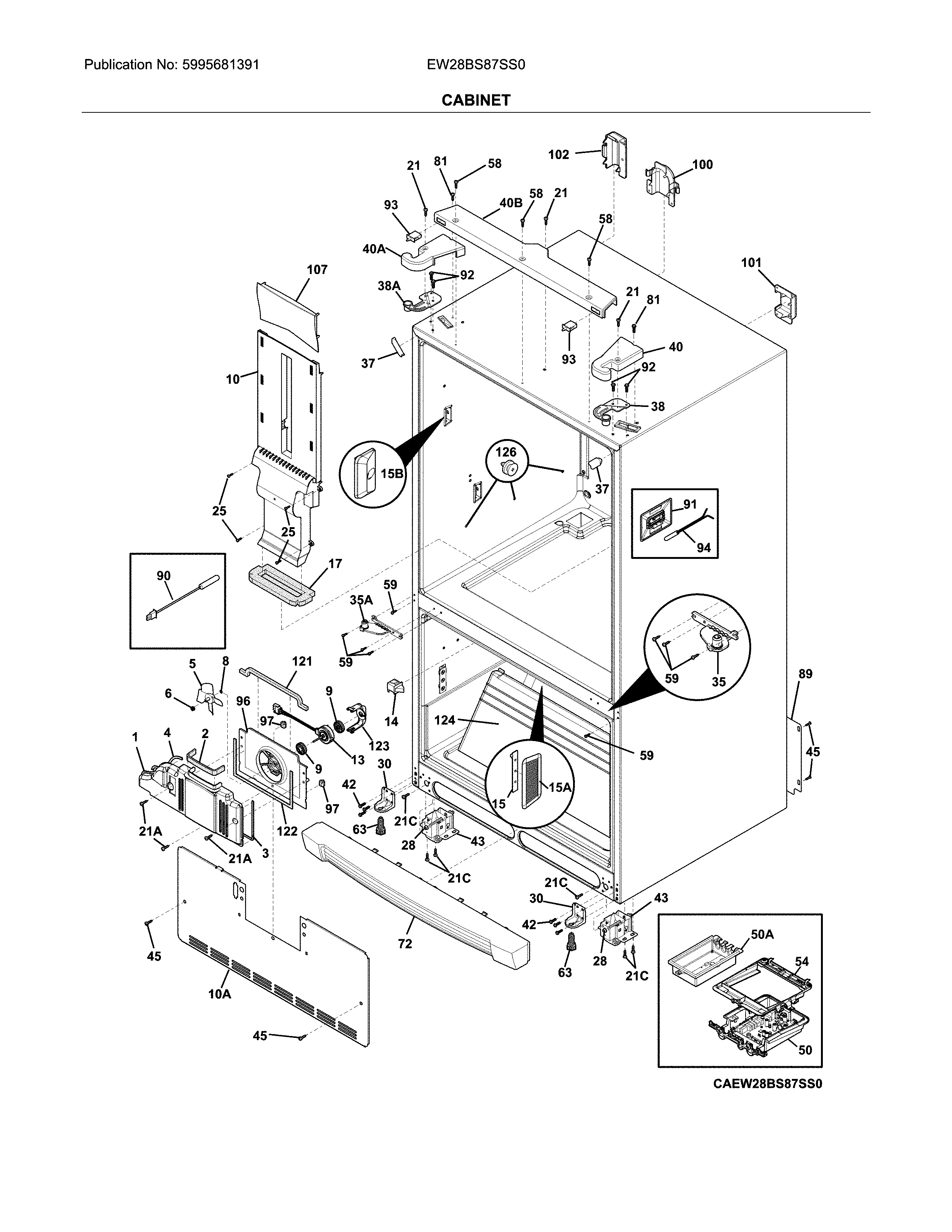 Electrolux EW28BS87SS0 cabinet diagram
