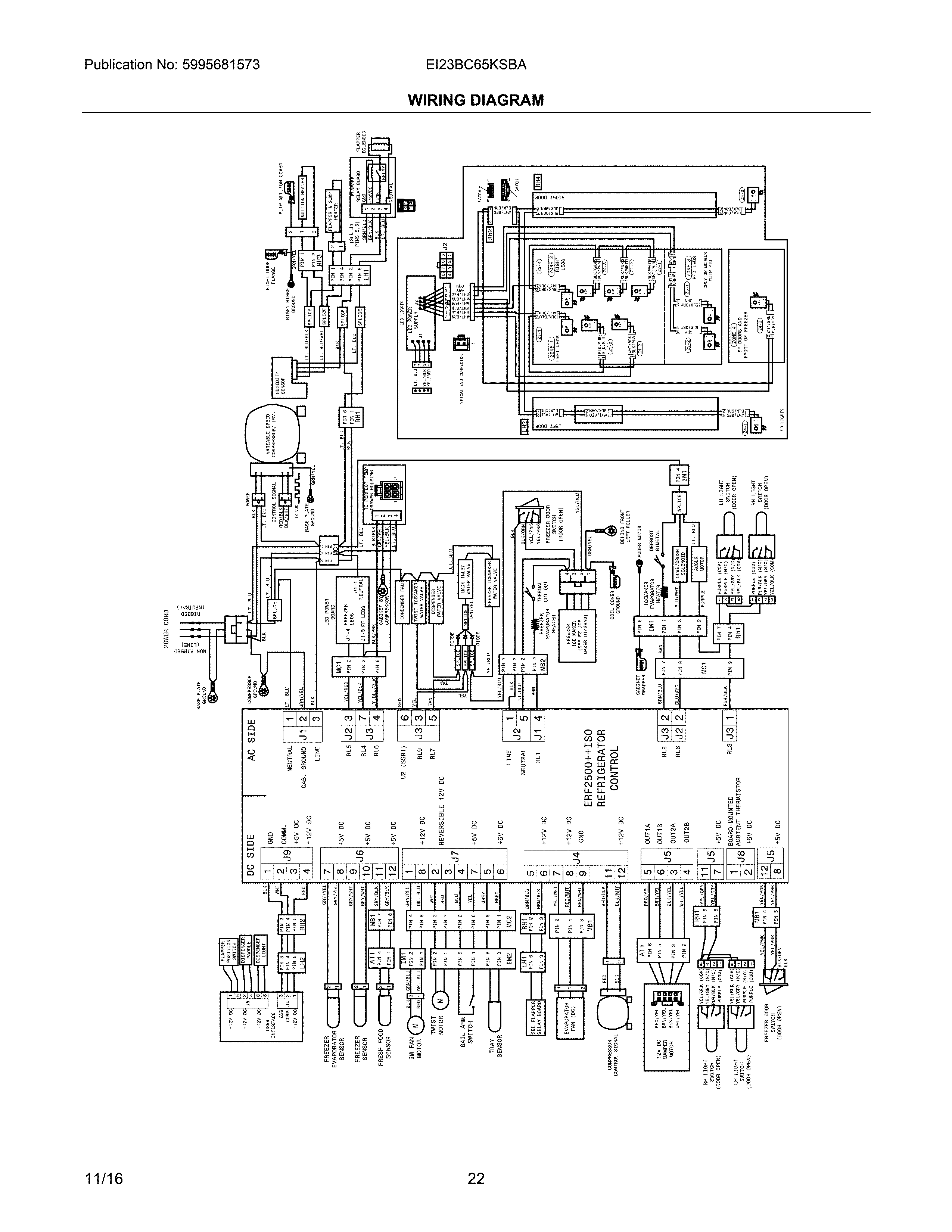 Electrolux EI23BC65KSBA wiring schematic diagram