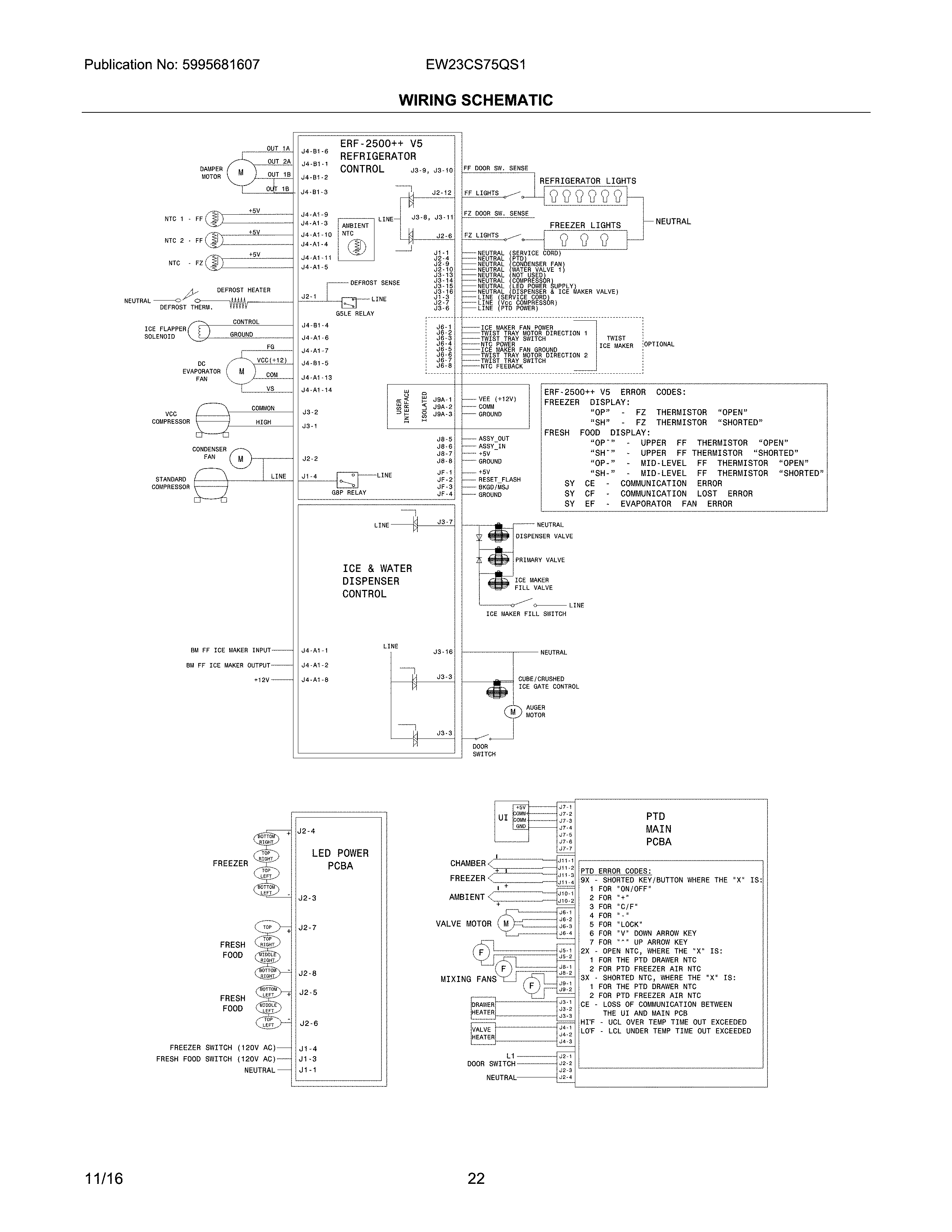Electrolux EW23CS75QS1 wiring schematic diagram