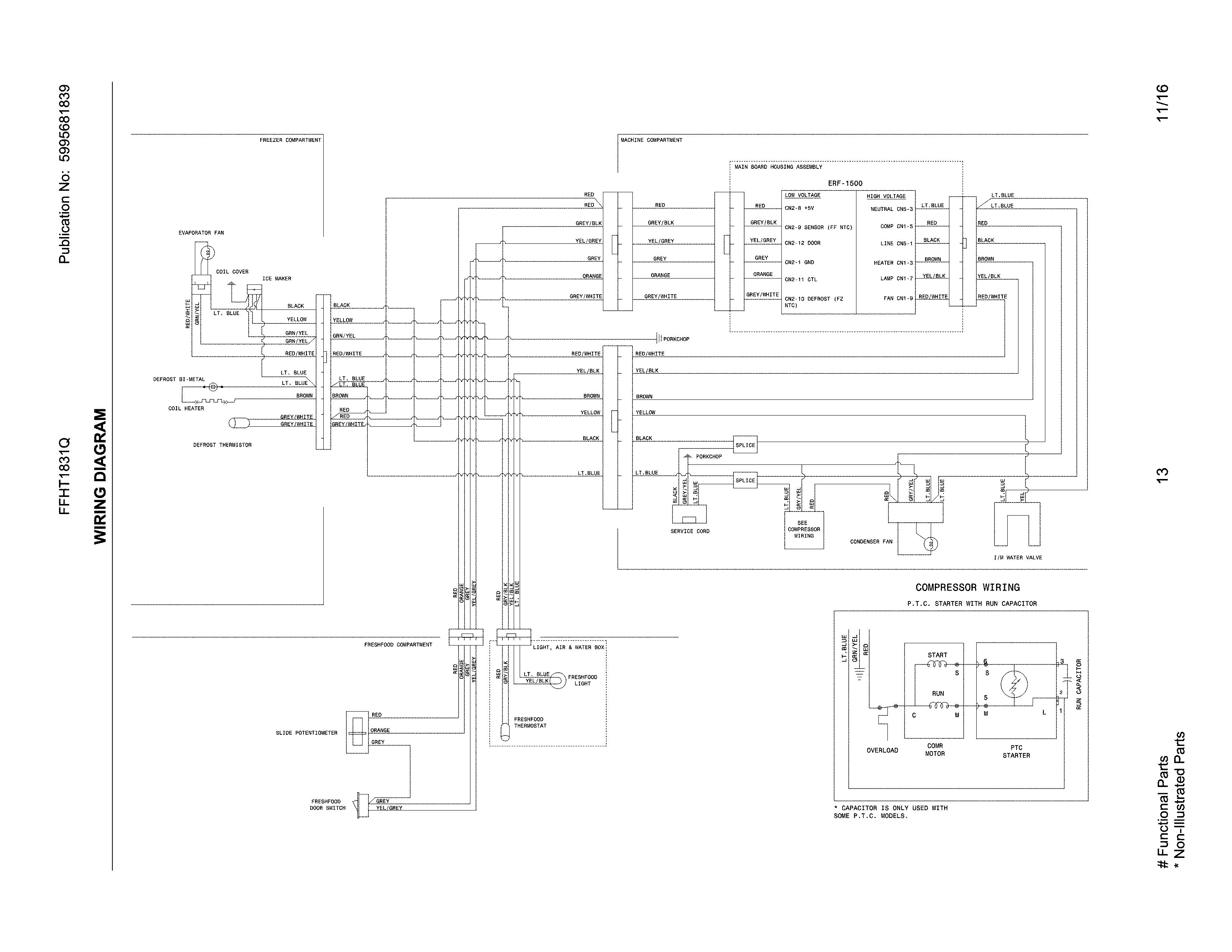 Frigidaire FFHT1831QE5 wiring schematic diagram