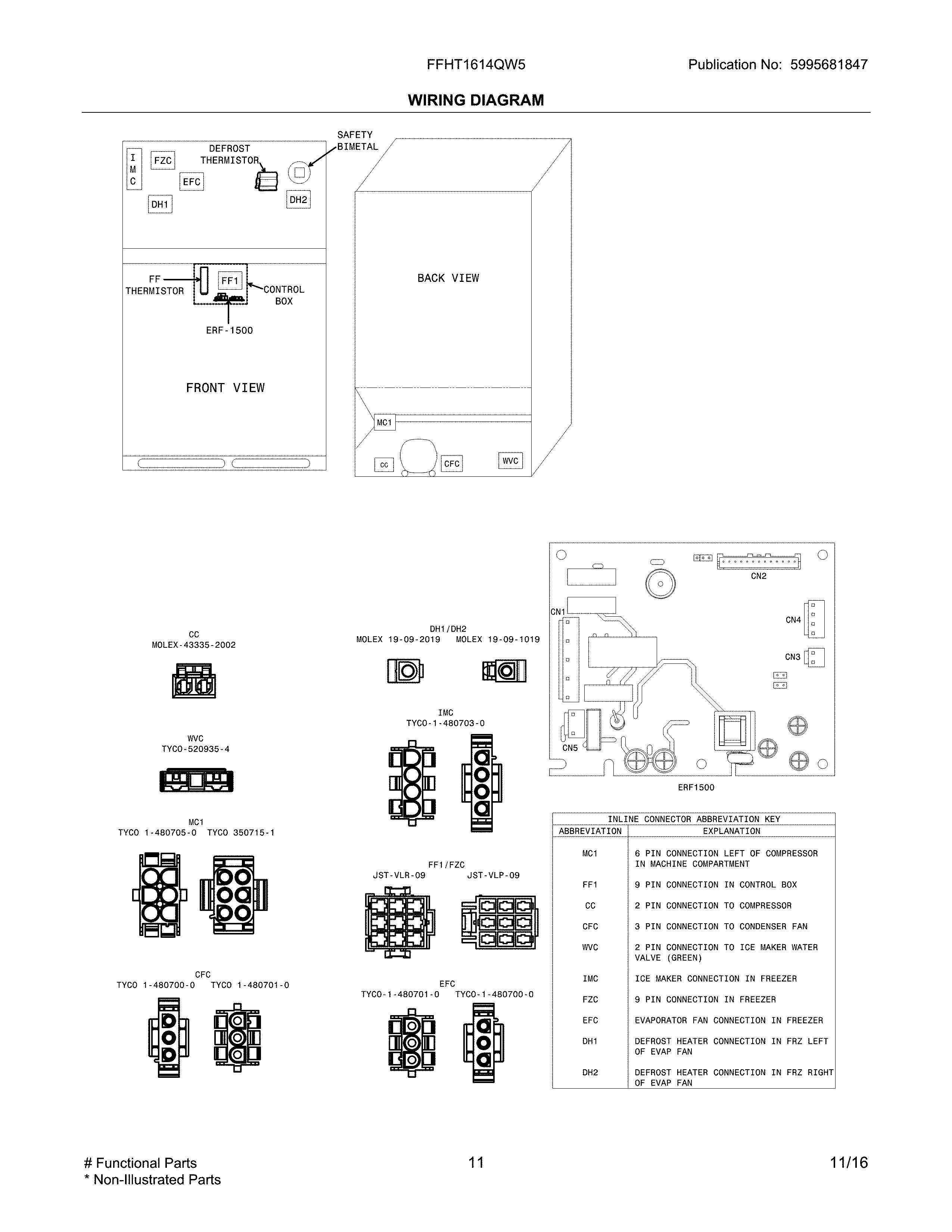 Frigidaire FFHT1614QW5 wiring diagram diagram