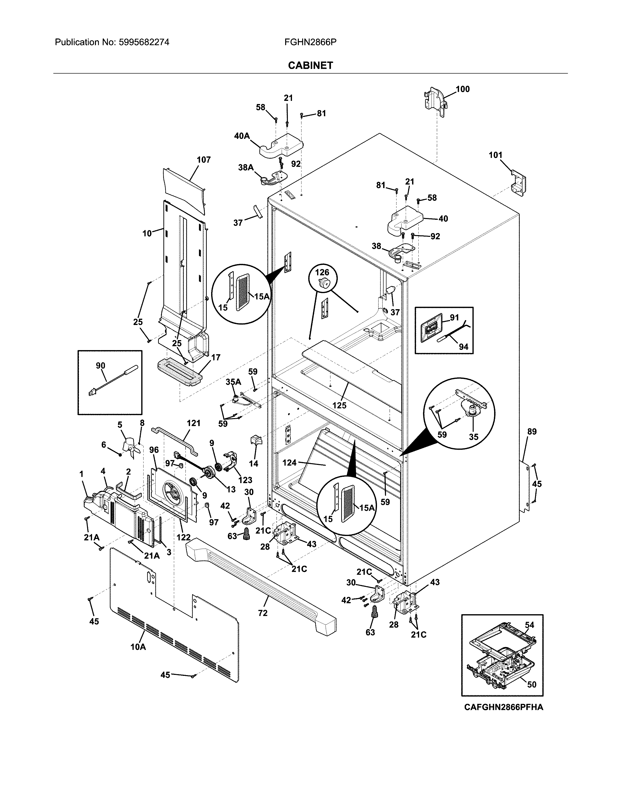 Frigidaire FGHN2866PPEA cabinet diagram
