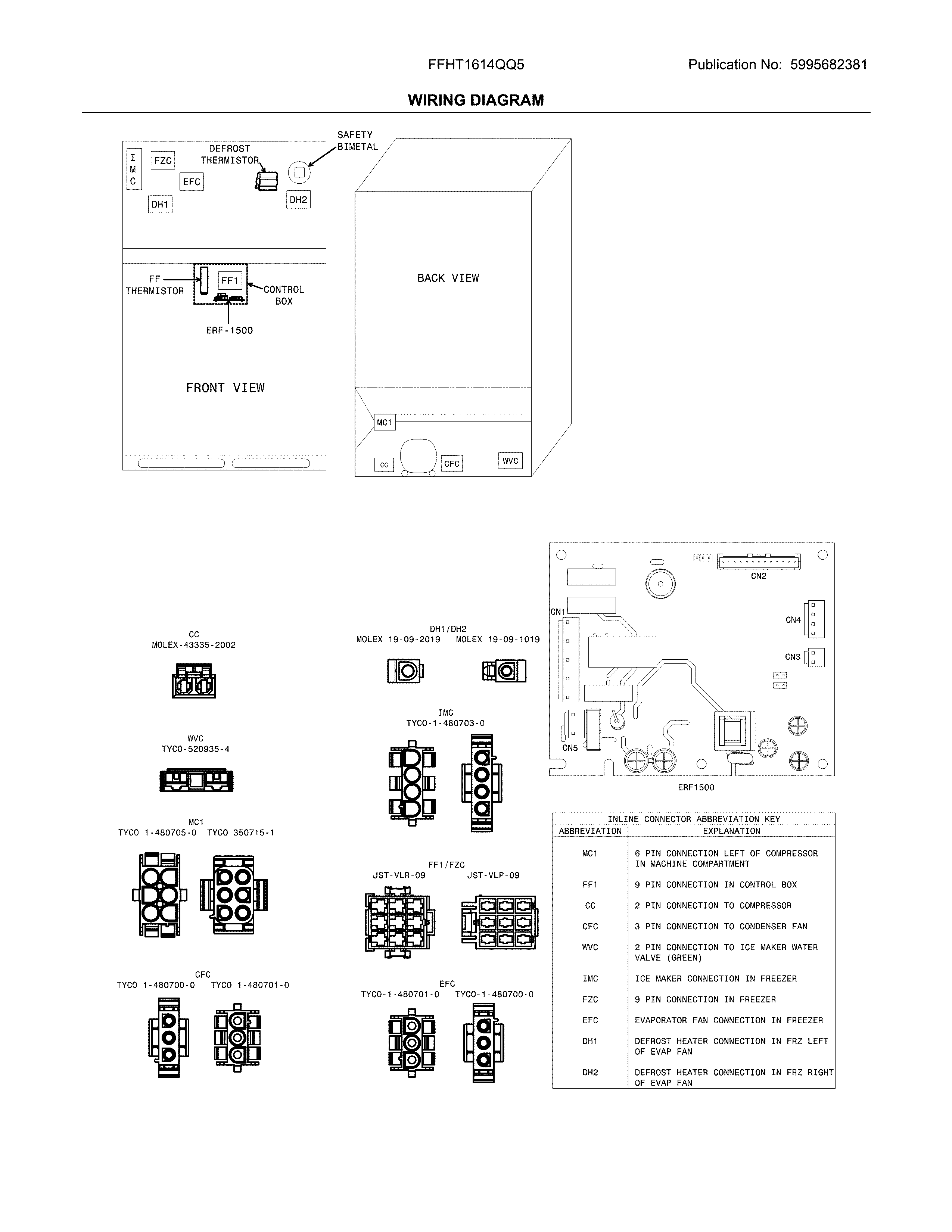 Frigidaire FFHT1614QQ5 wiring diagram diagram