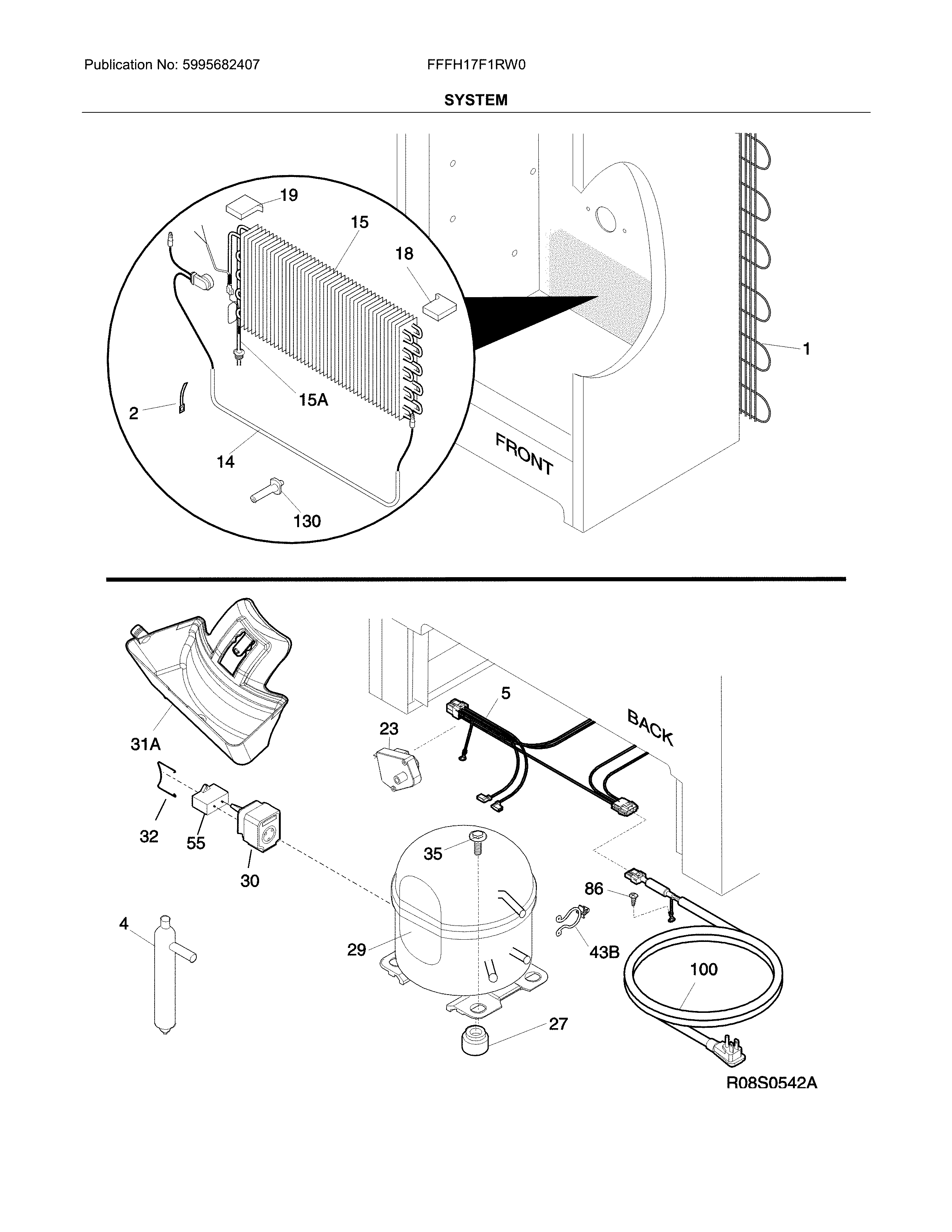 Frigidaire FFFH17F1RW0 system diagram