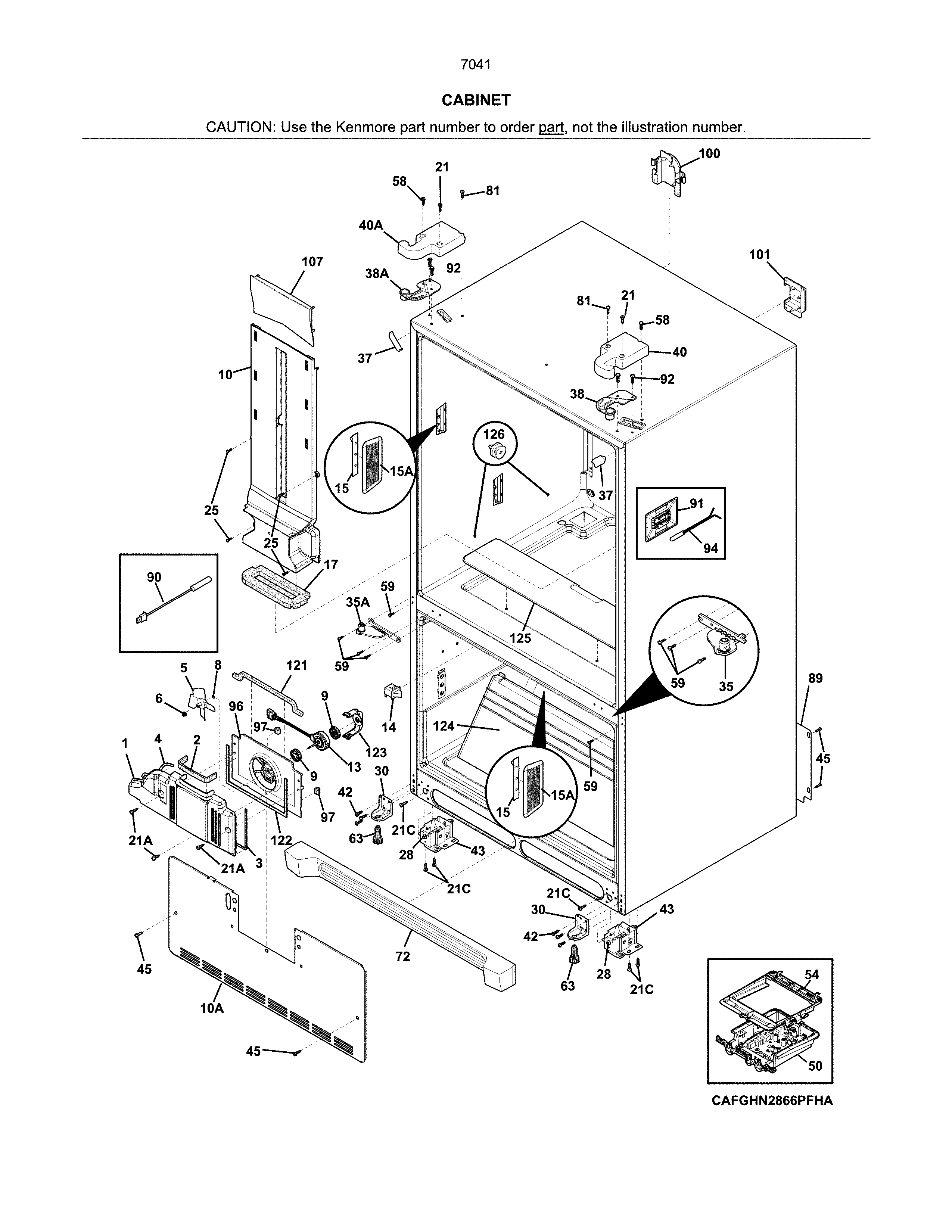 Kenmore 2537041341B cabinet diagram