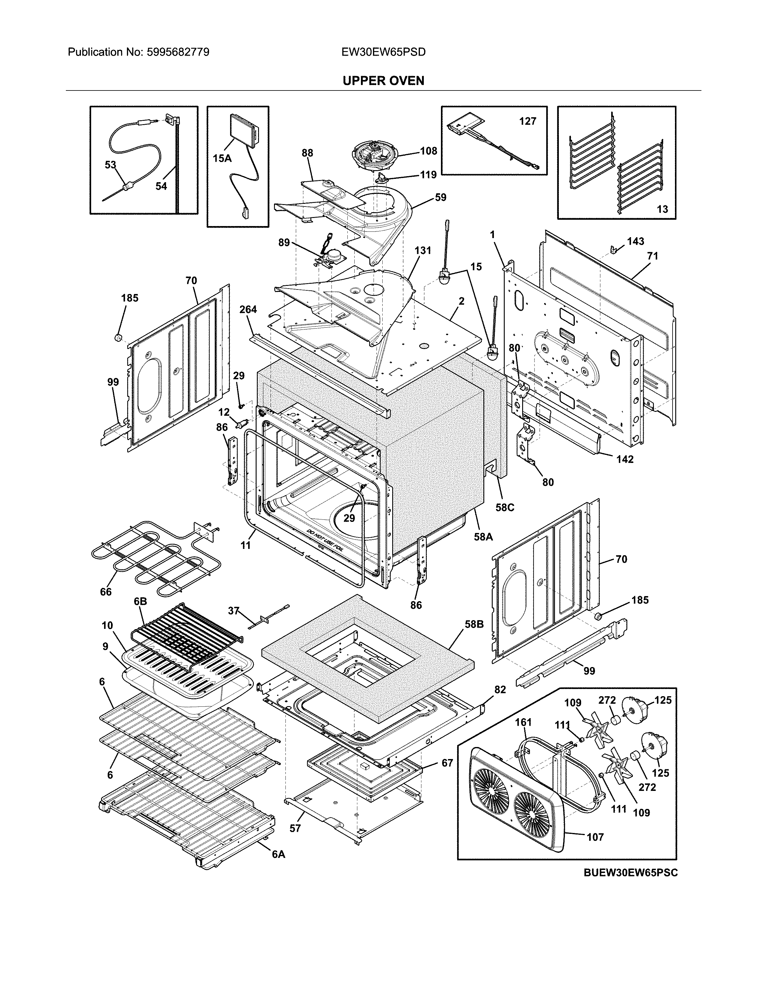 Electrolux EW30EW65PSD upper oven diagram