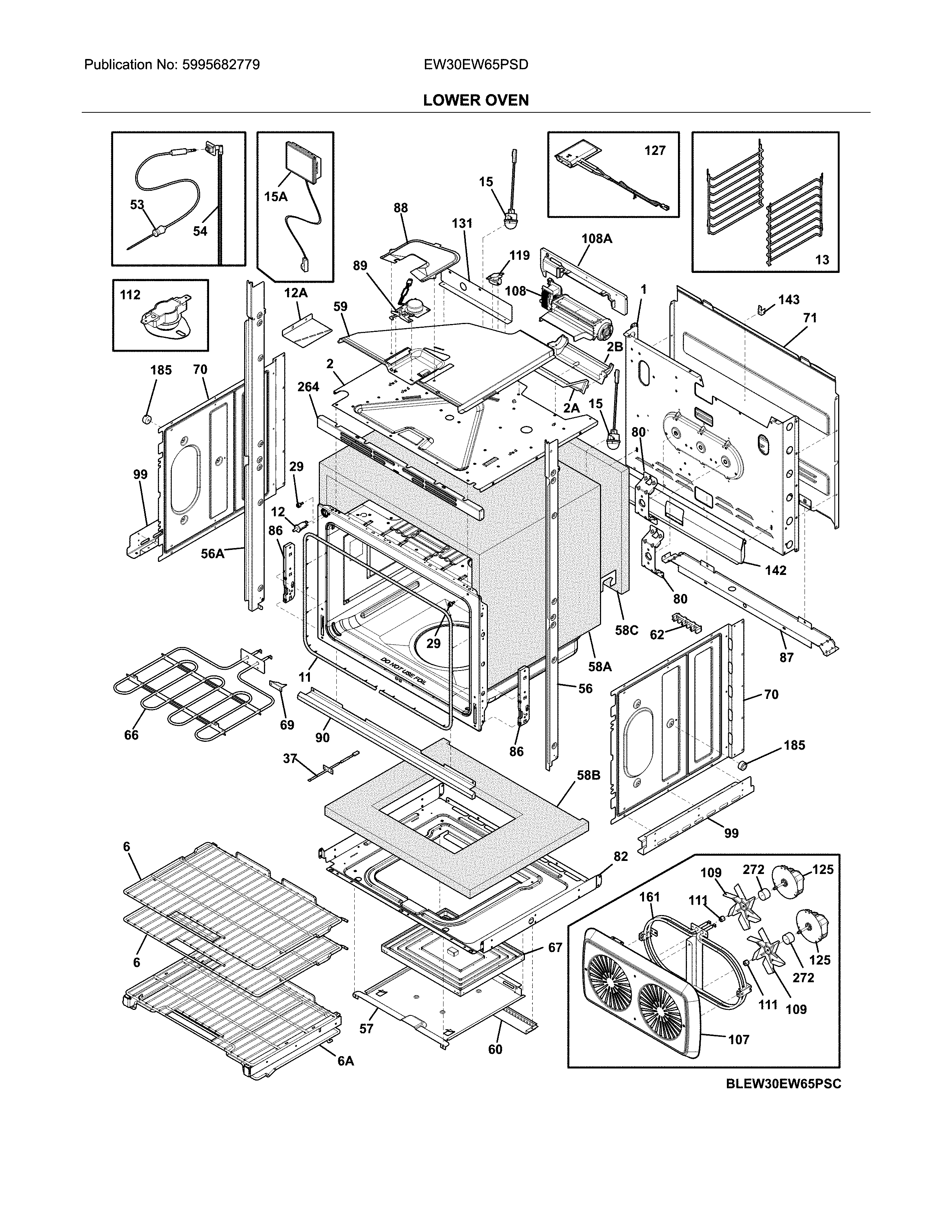 Electrolux EW30EW65PSD lower oven diagram