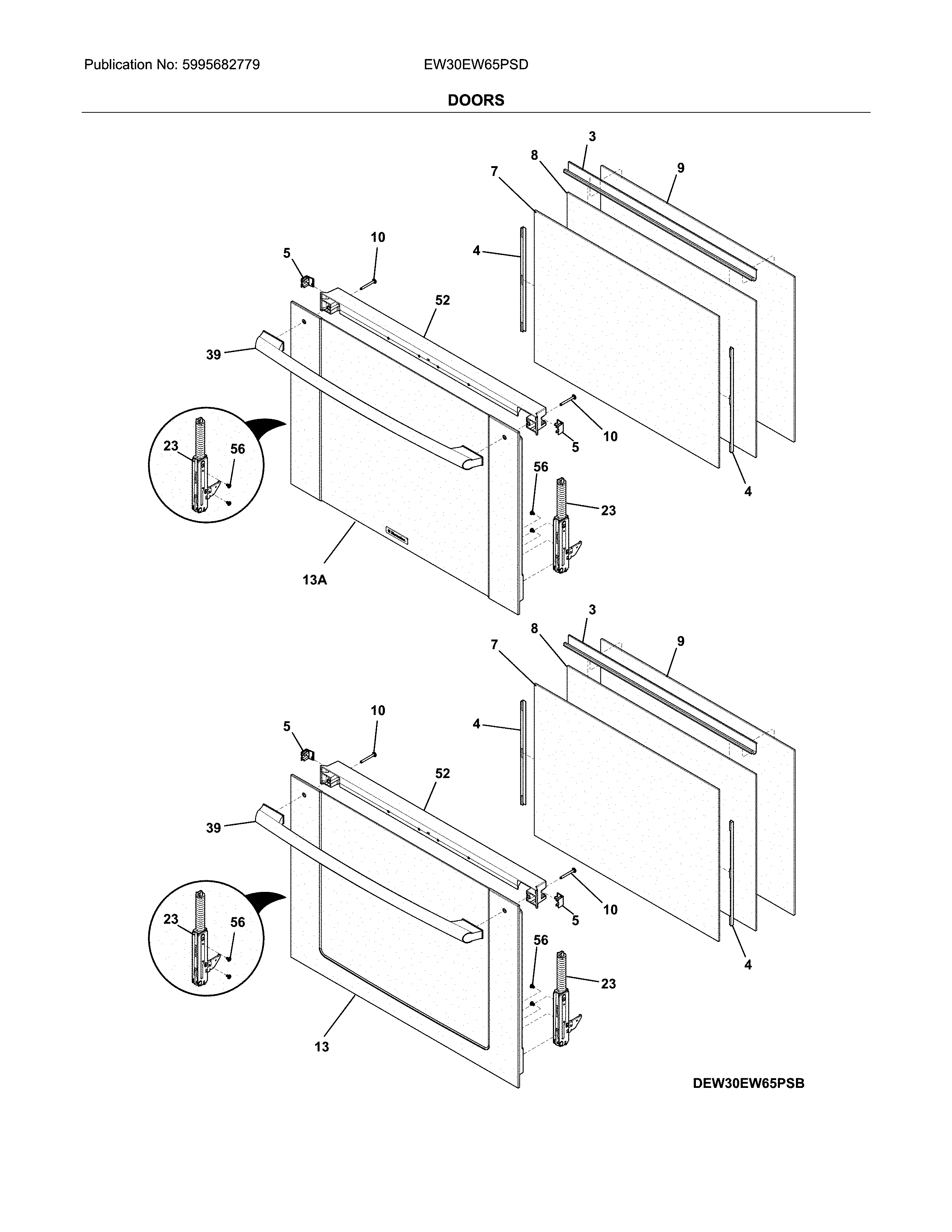 Electrolux EW30EW65PSD doors diagram