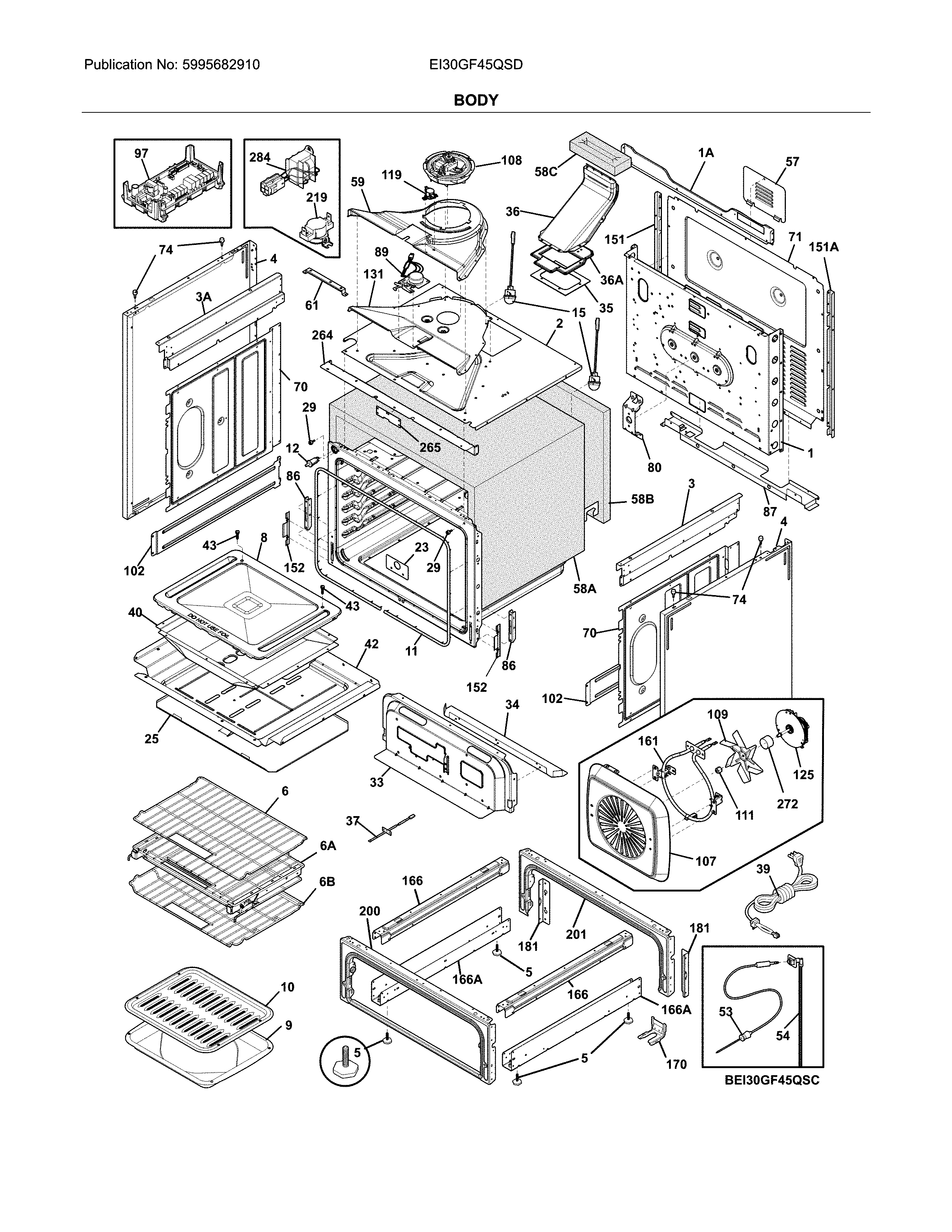 Electrolux EI30GF45QSD body diagram
