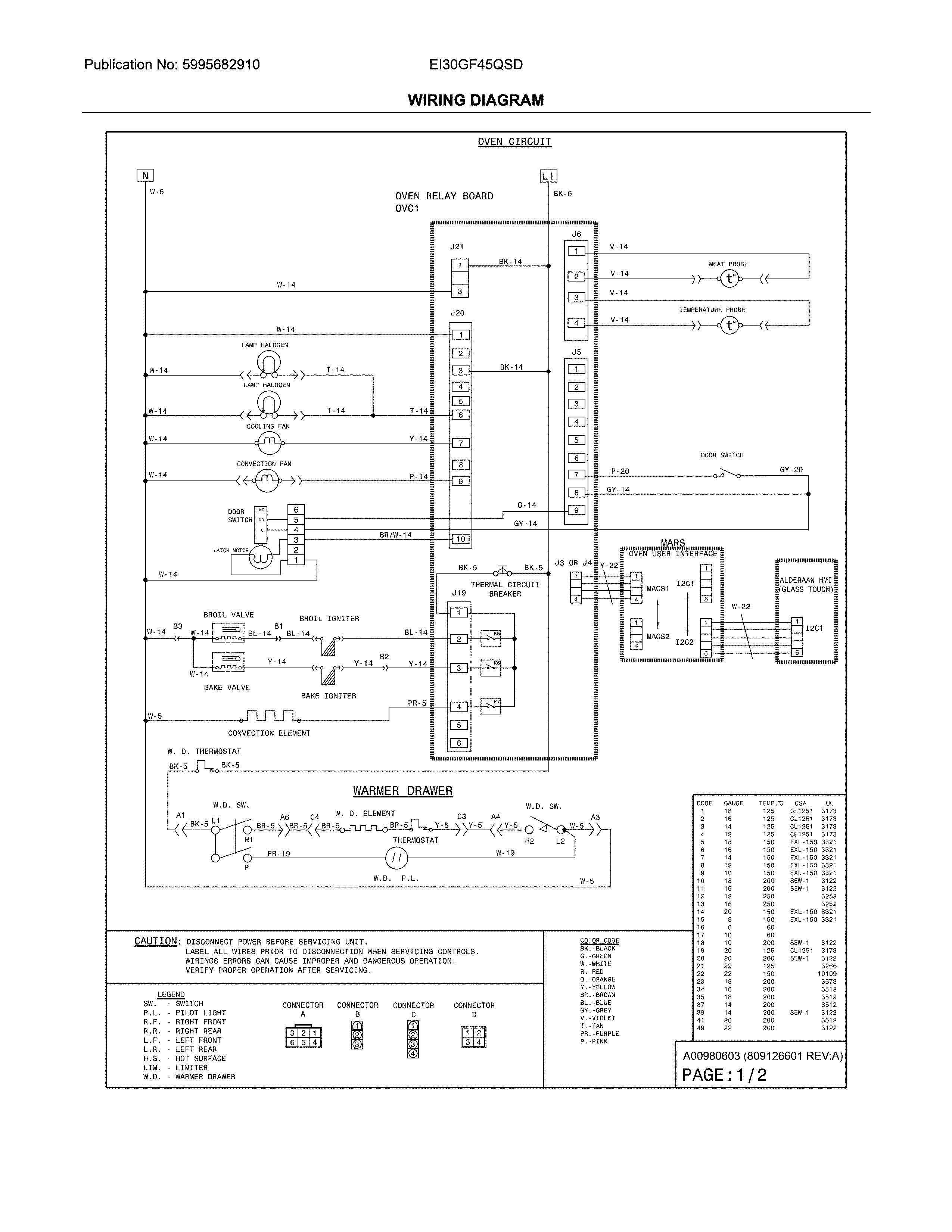 Electrolux EI30GF45QSD wiring diagram diagram