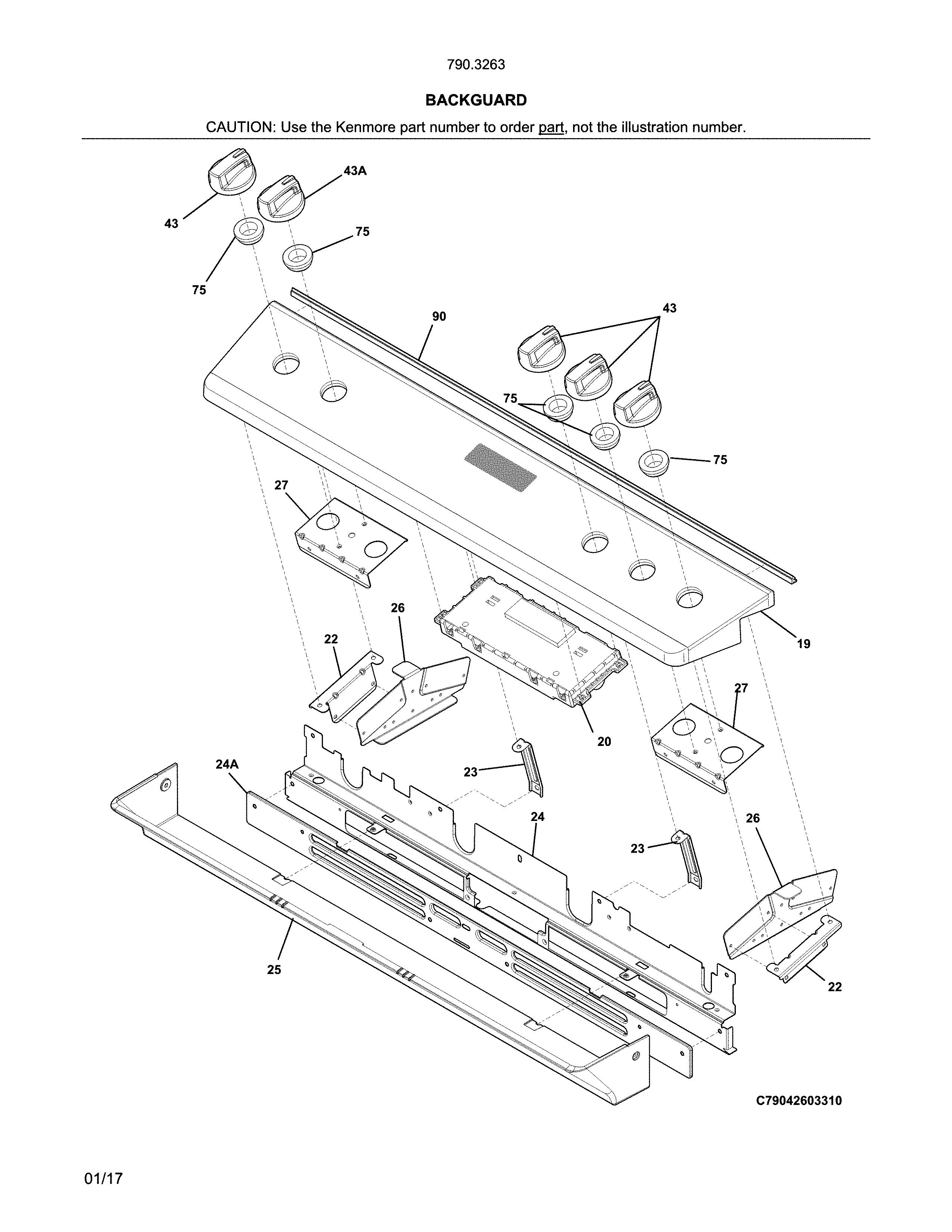 Kenmore Elite 7903263931A backguard diagram
