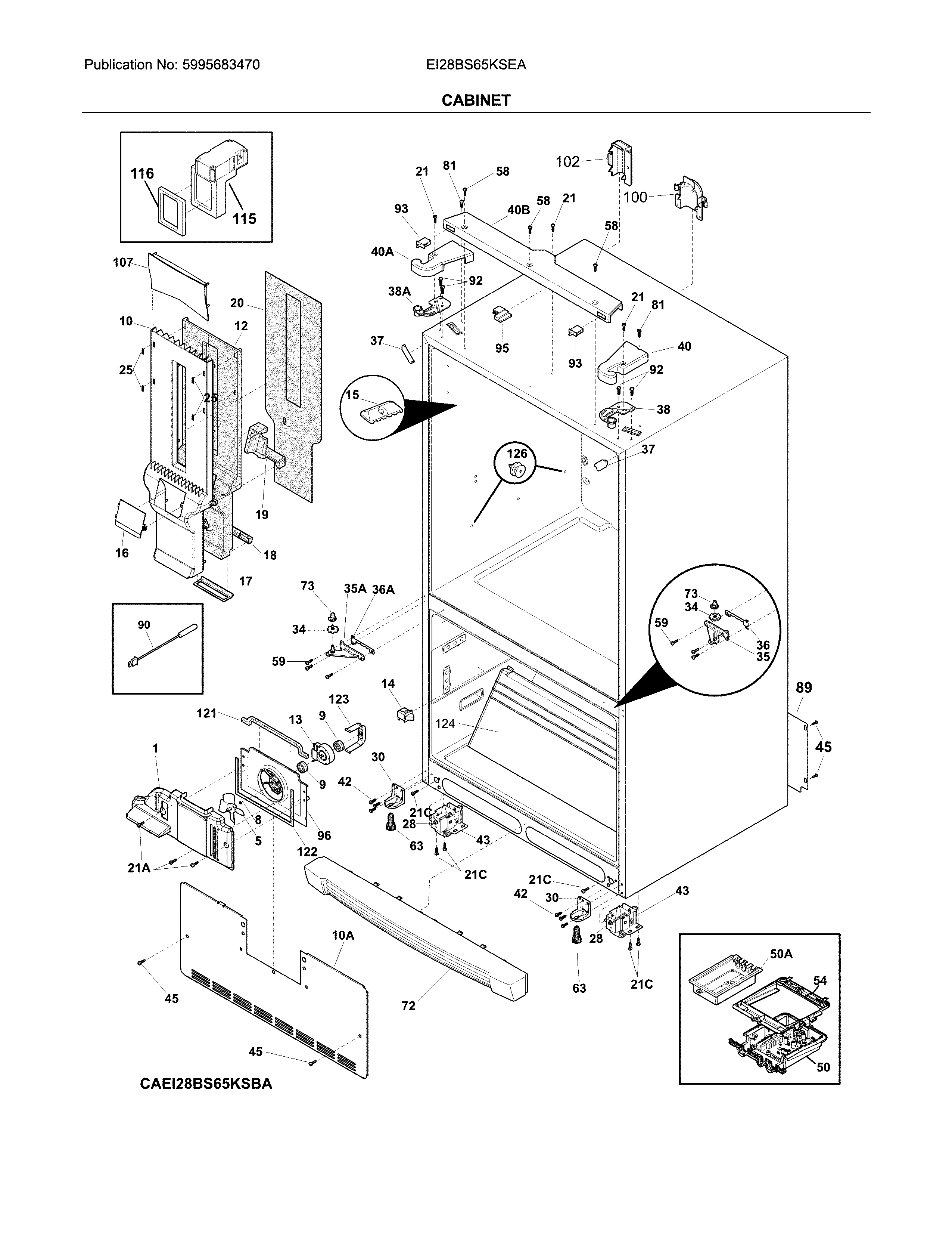 Electrolux EI28BS65KSEA cabinet diagram