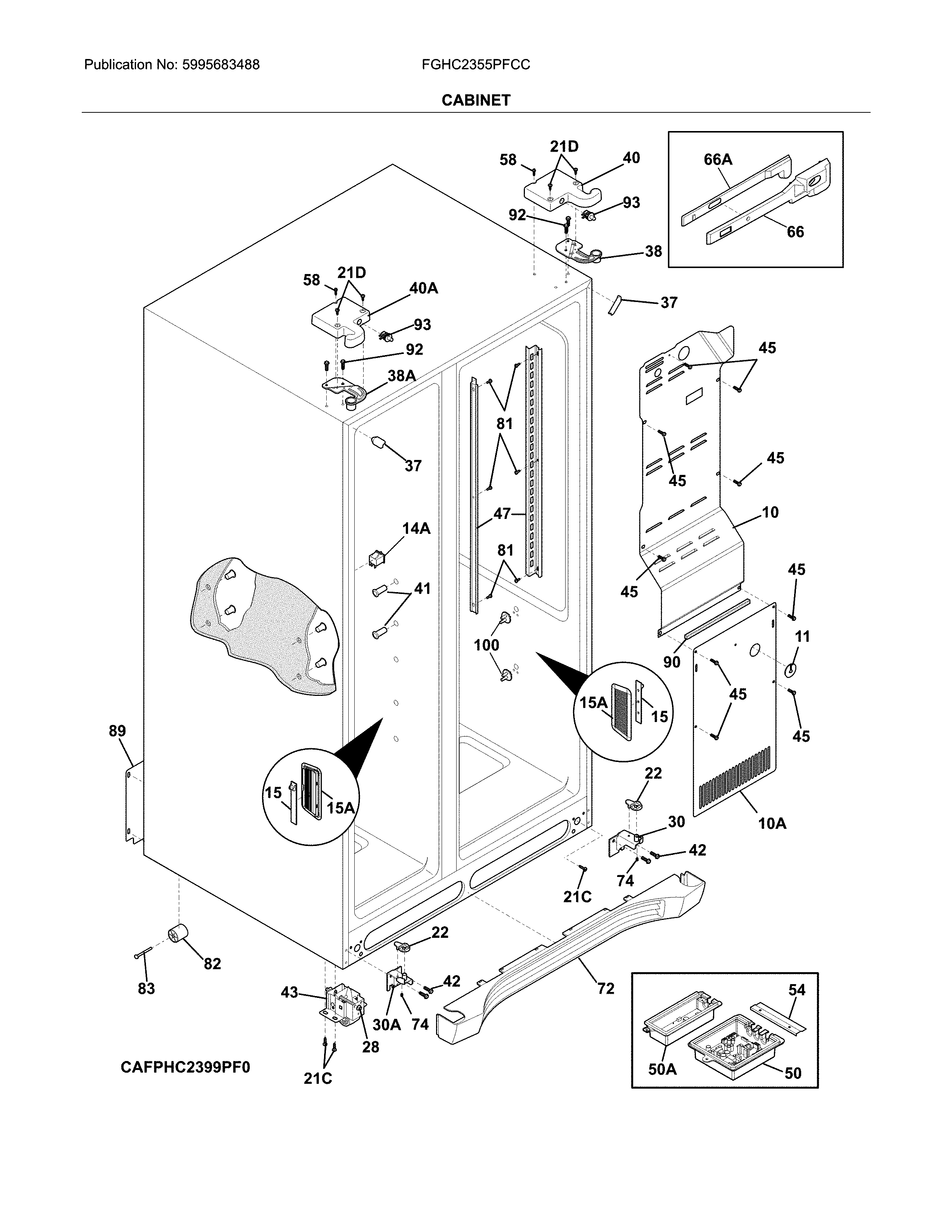 Frigidaire FGHC2355PFCC cabinet diagram