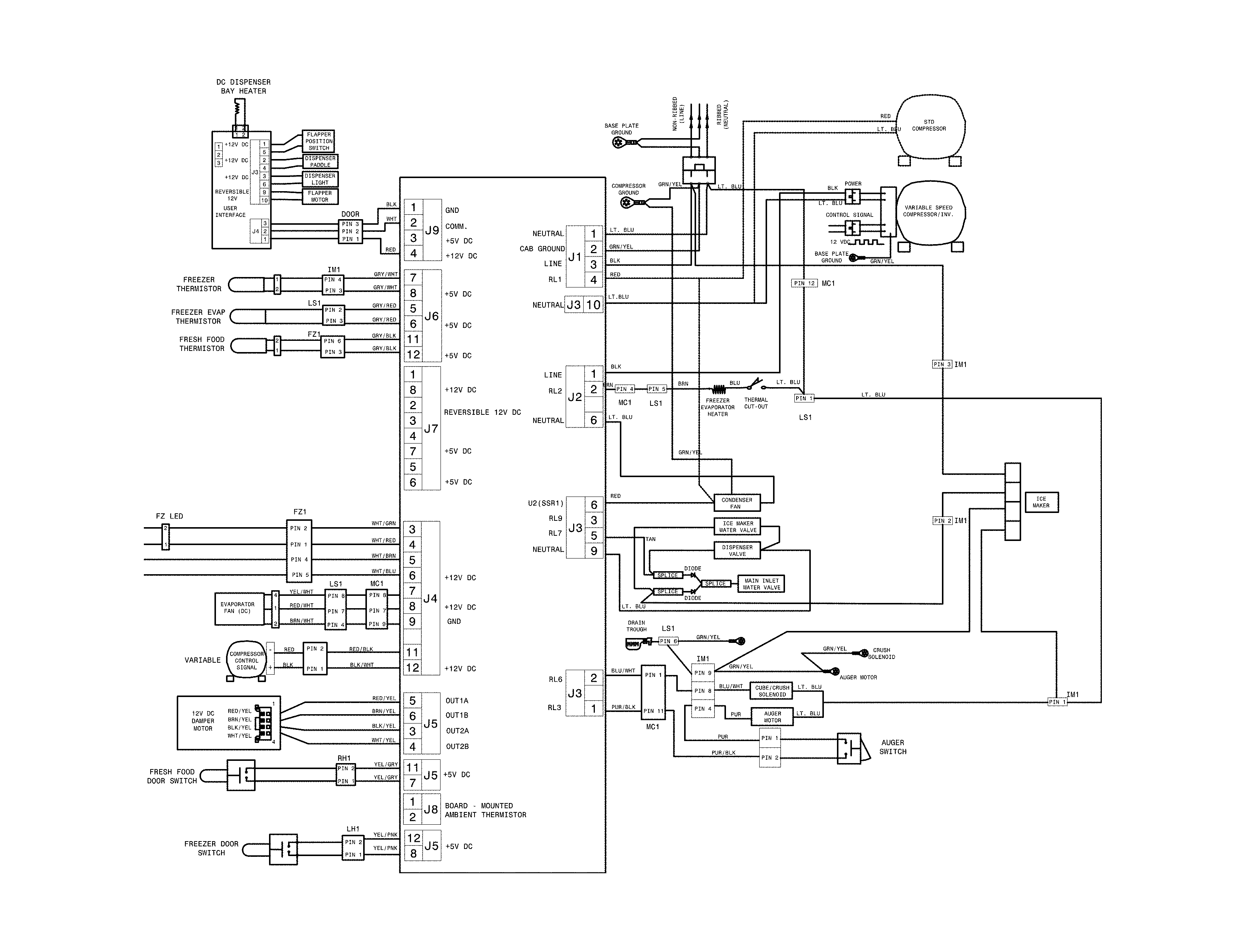 Frigidaire FGHC2355PFCC wiring schematic diagram