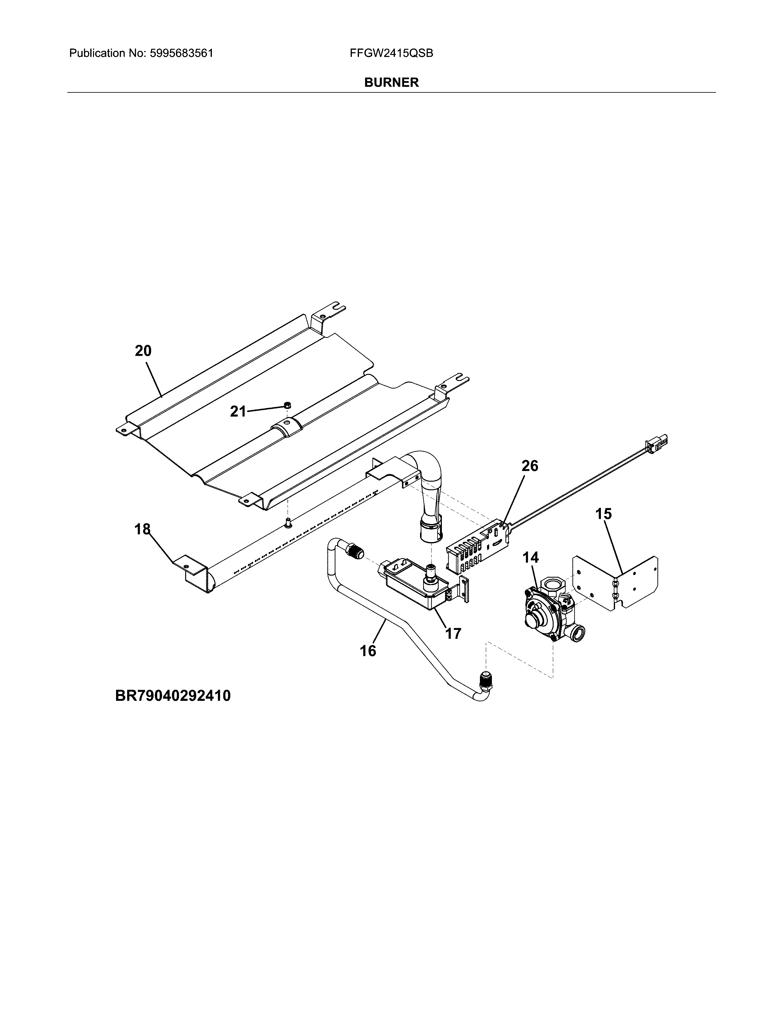 Frigidaire FFGW2415QSB burner diagram