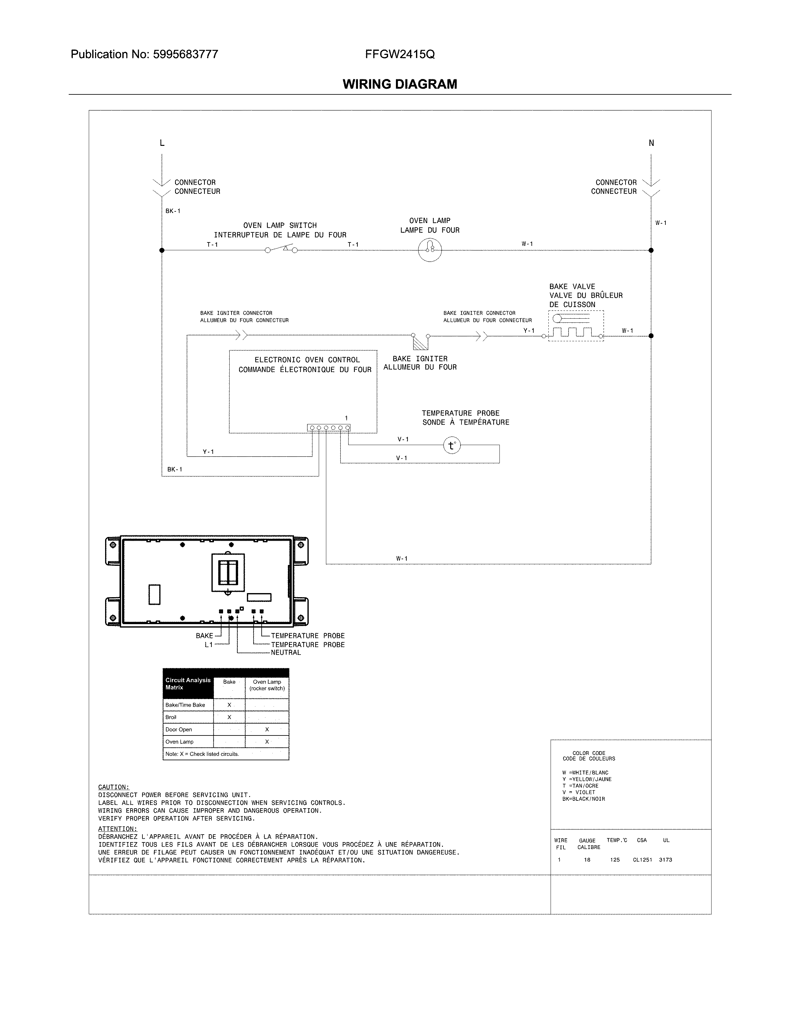 Frigidaire FFGW2415QWB wiring diagram diagram