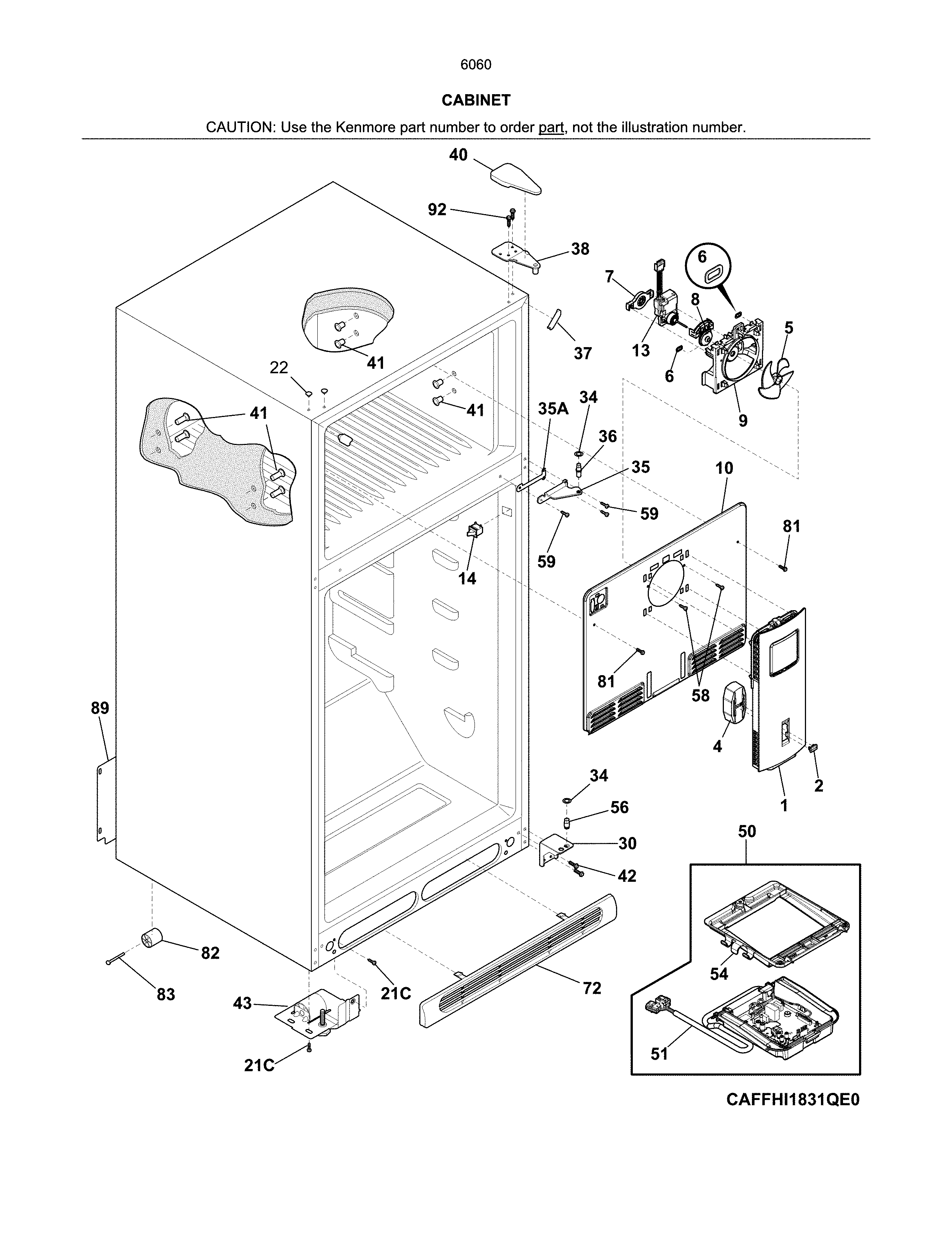 Kenmore 25360602415 cabinet diagram