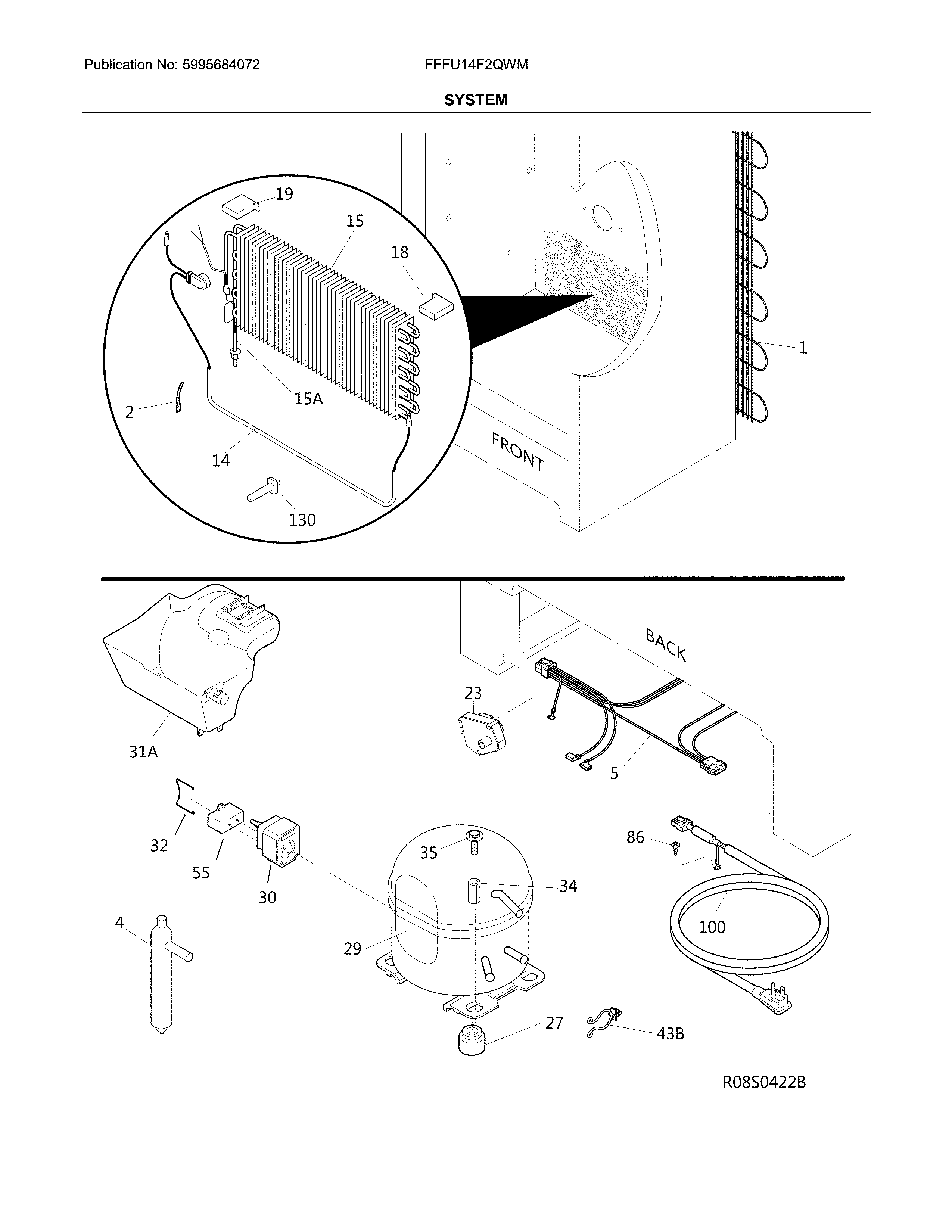Frigidaire FFFU14F2QWM system diagram