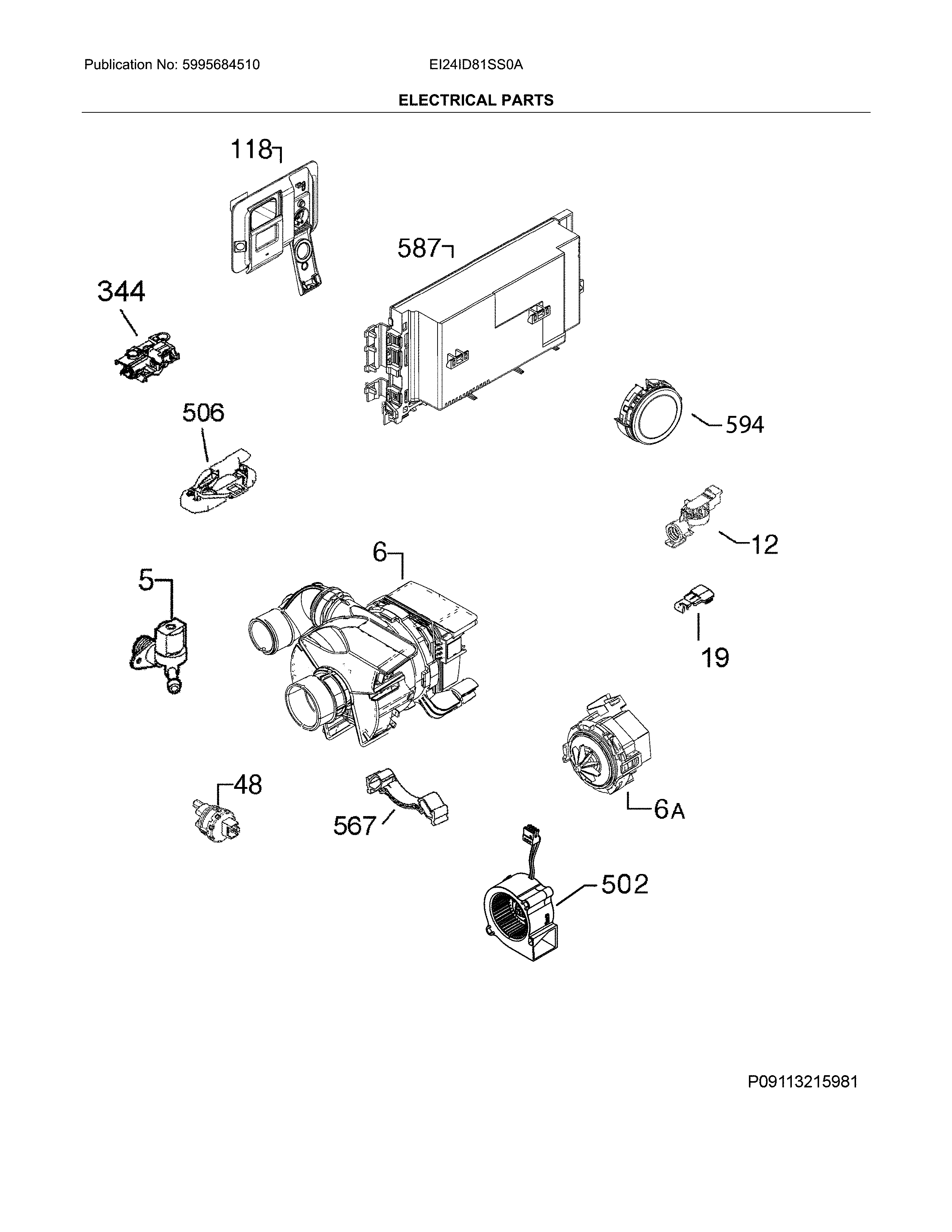 Electrolux EI24ID81SS0A electrical parts diagram