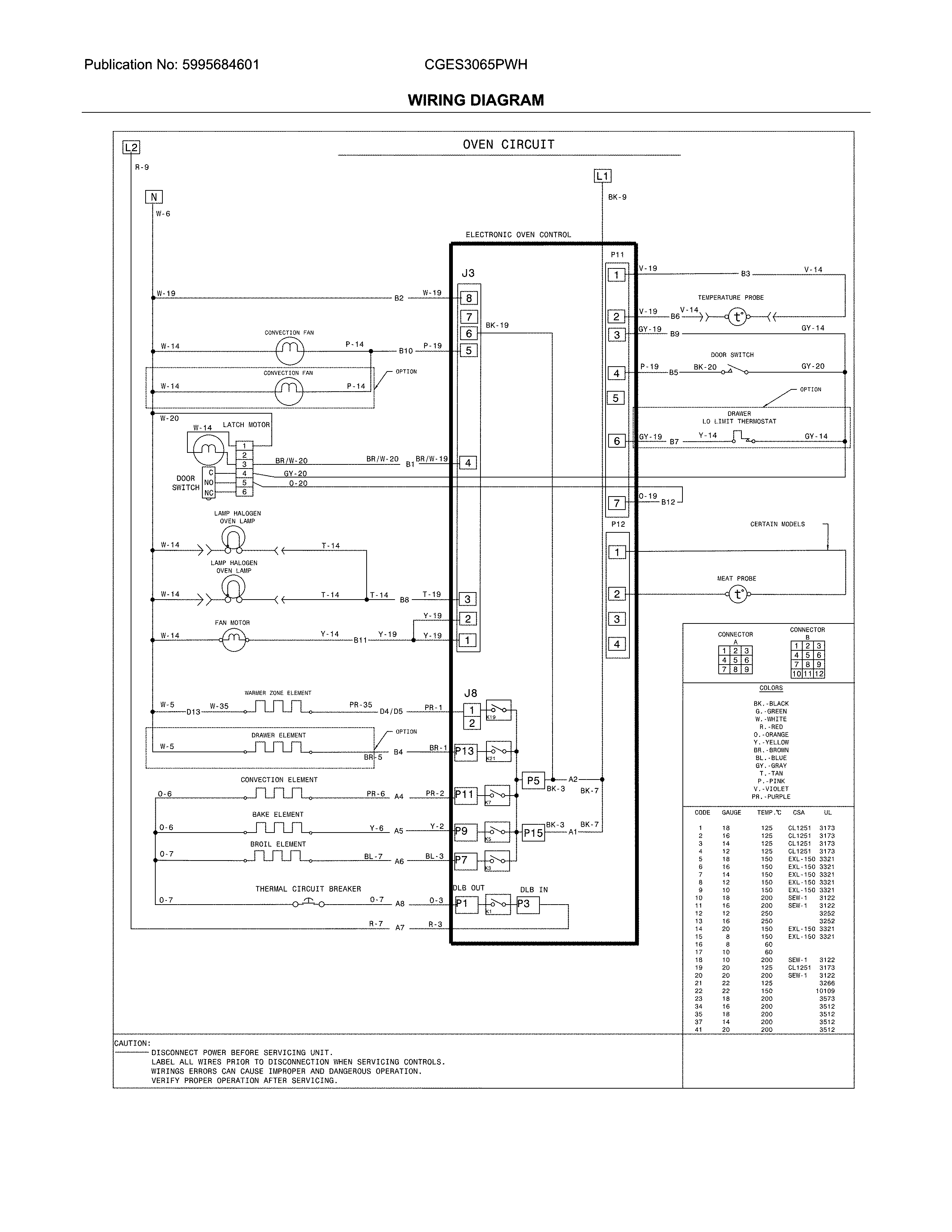 Frigidaire CGES3065PWH wiring diagram diagram