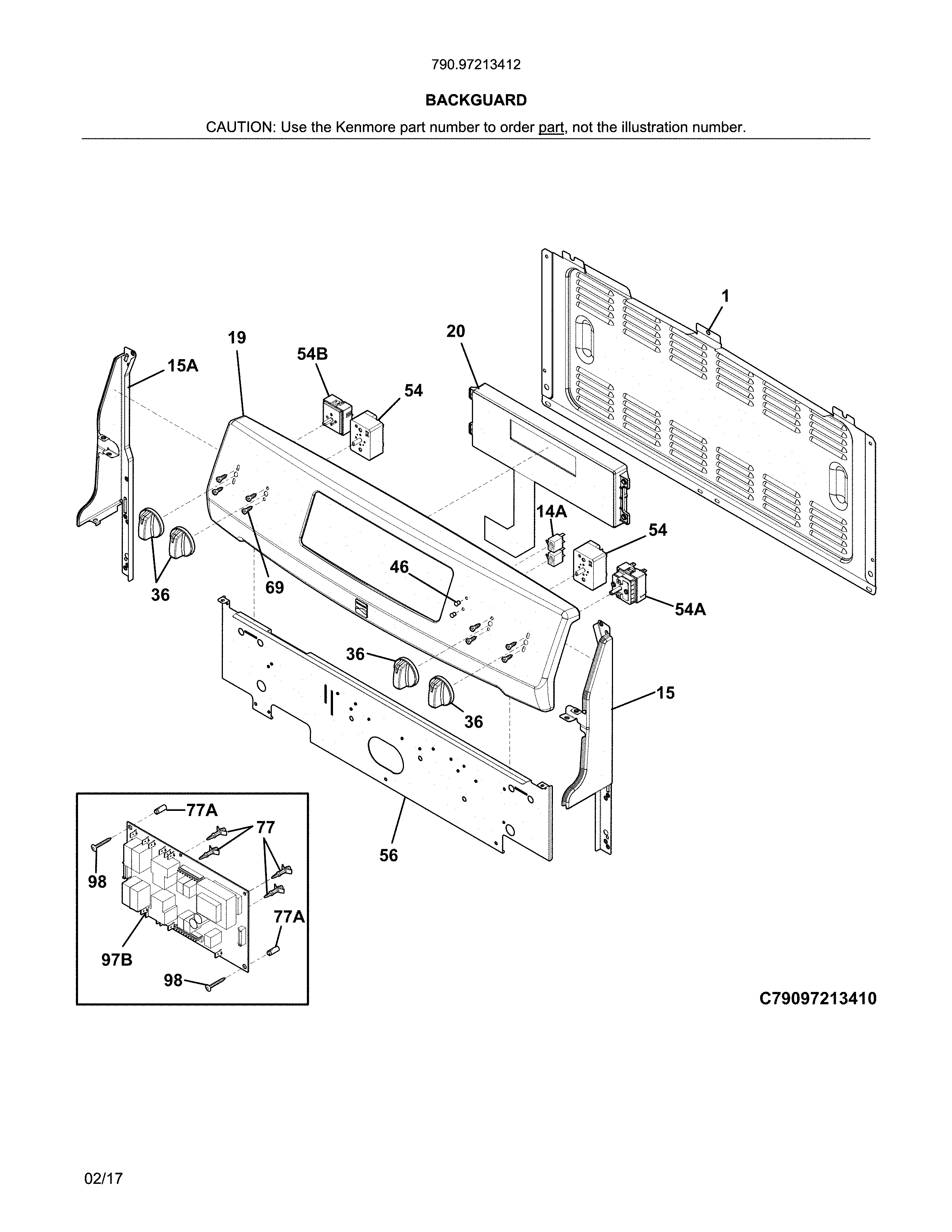 Kenmore 79097213412 backguard diagram
