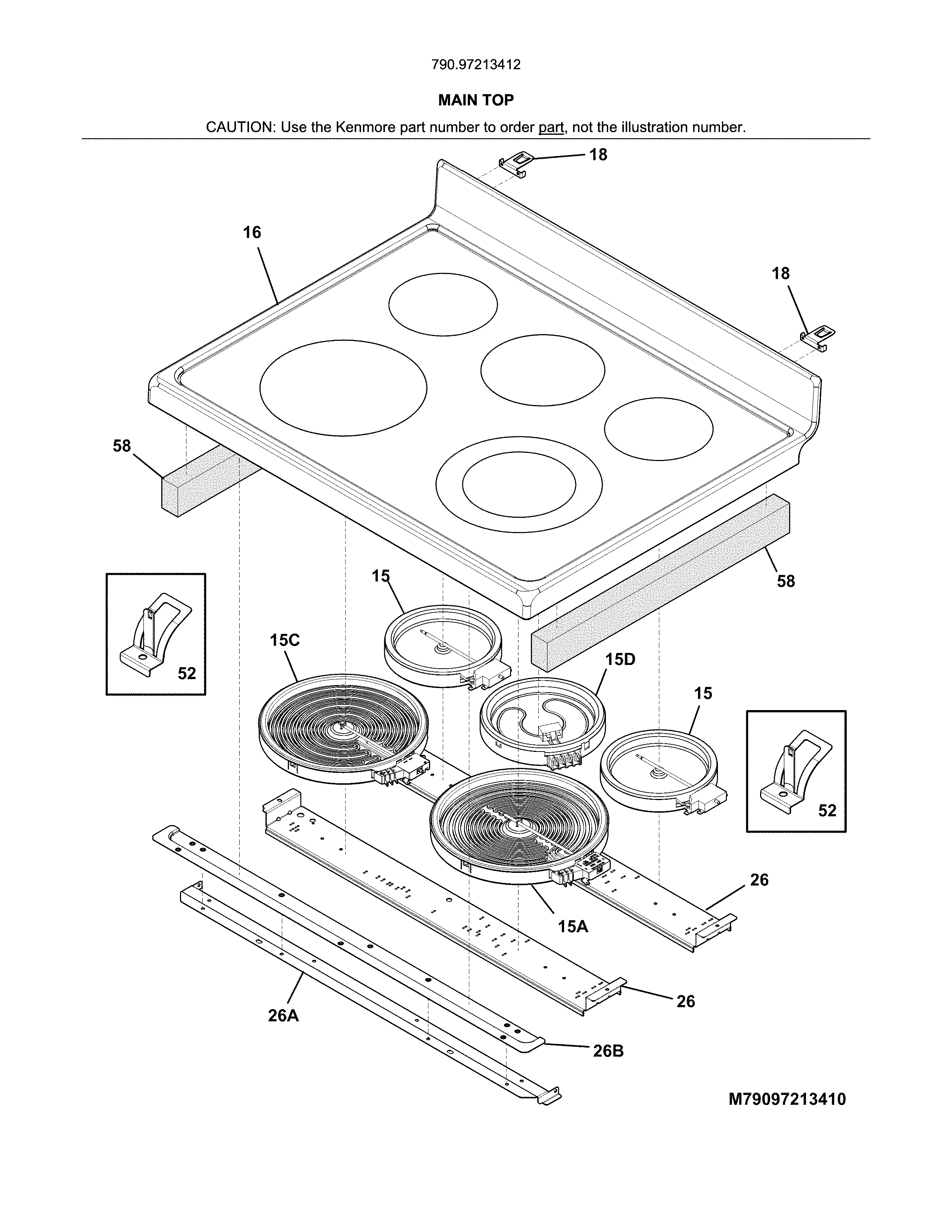 Kenmore 79097213412 main top diagram